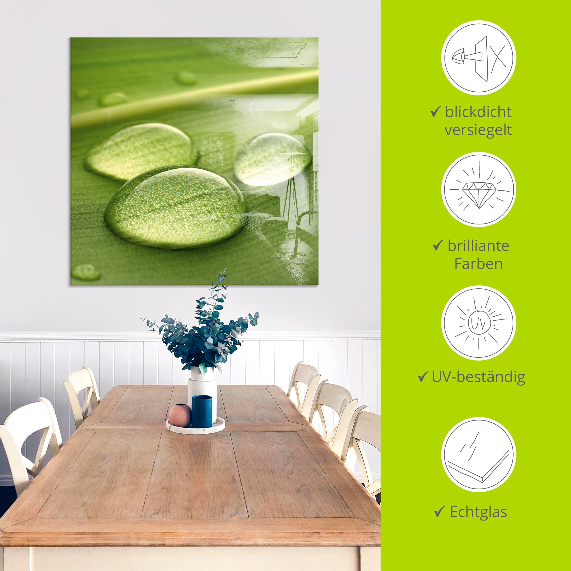 Artland Glasbild »Wassertropfen« Zen 1 Stk. tlg. in verschiedenen Grössen