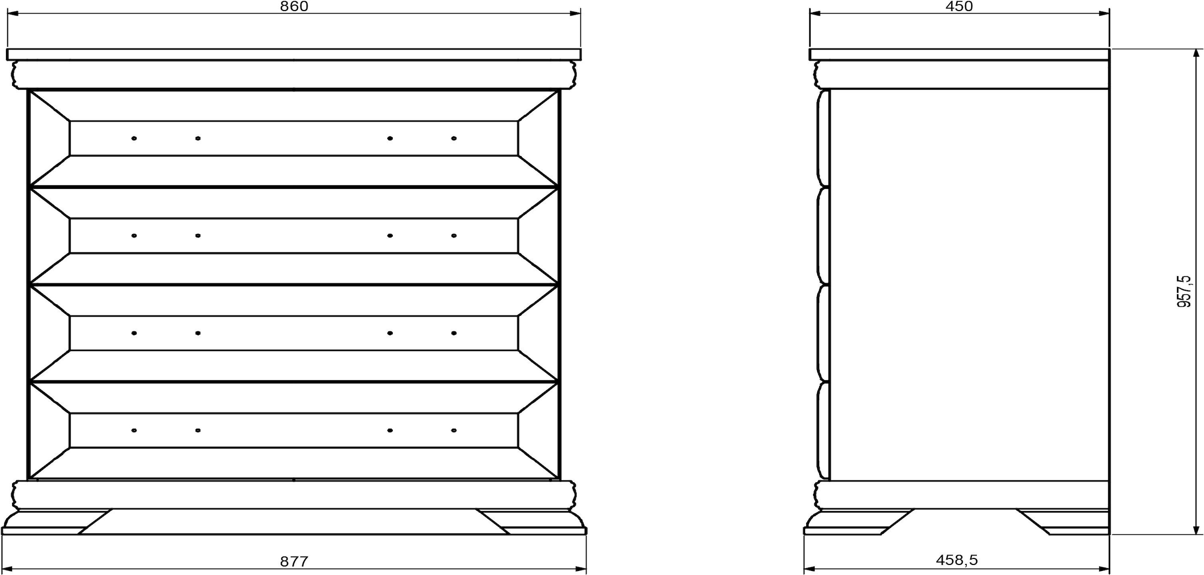 GOODproduct Commode »Royal« Breite ca. 88 cm