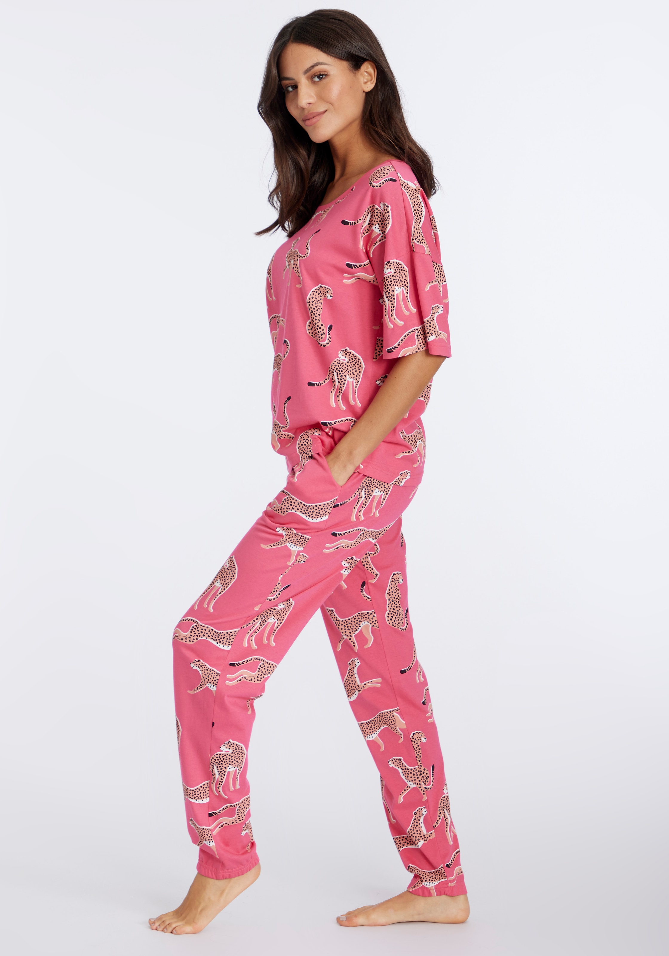 Vivance Dreams Pyjama Set, 2 tlg. mt Animal Alloverprint