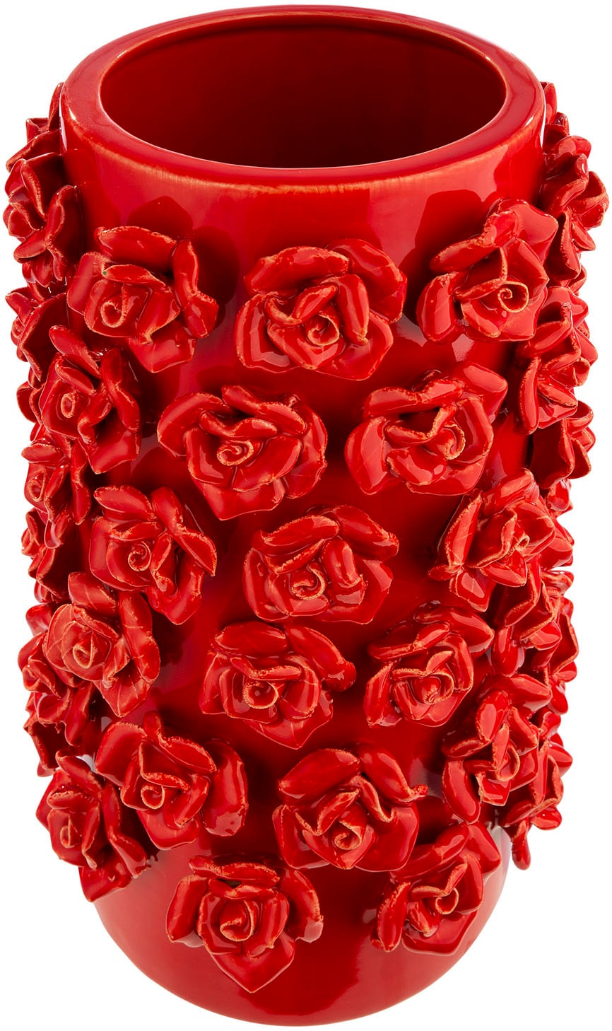 GILDE Vase de table »Vase zylindrisch Roses rot H. 30,5 cm«