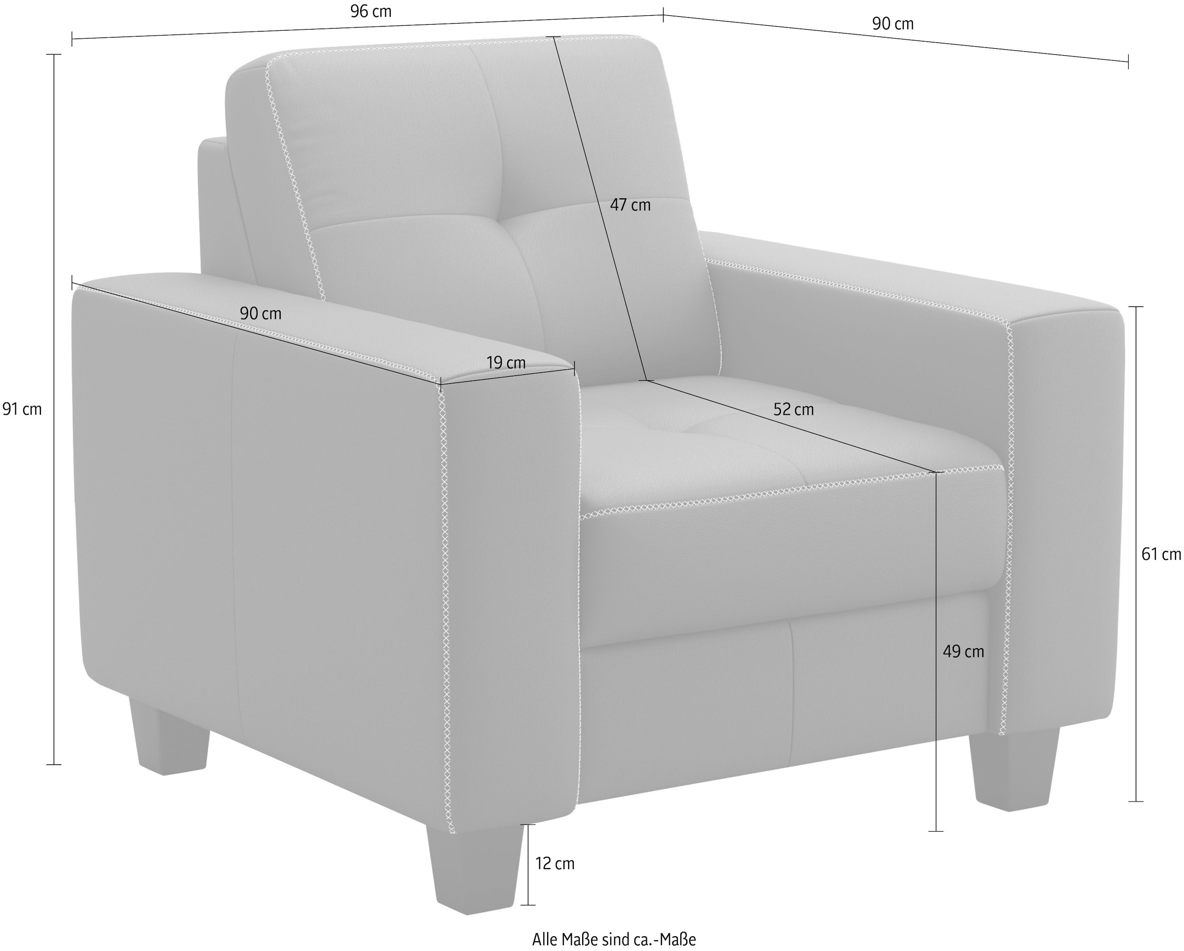 GOODproduct Sessel »Varese« Kreuznaht in beige