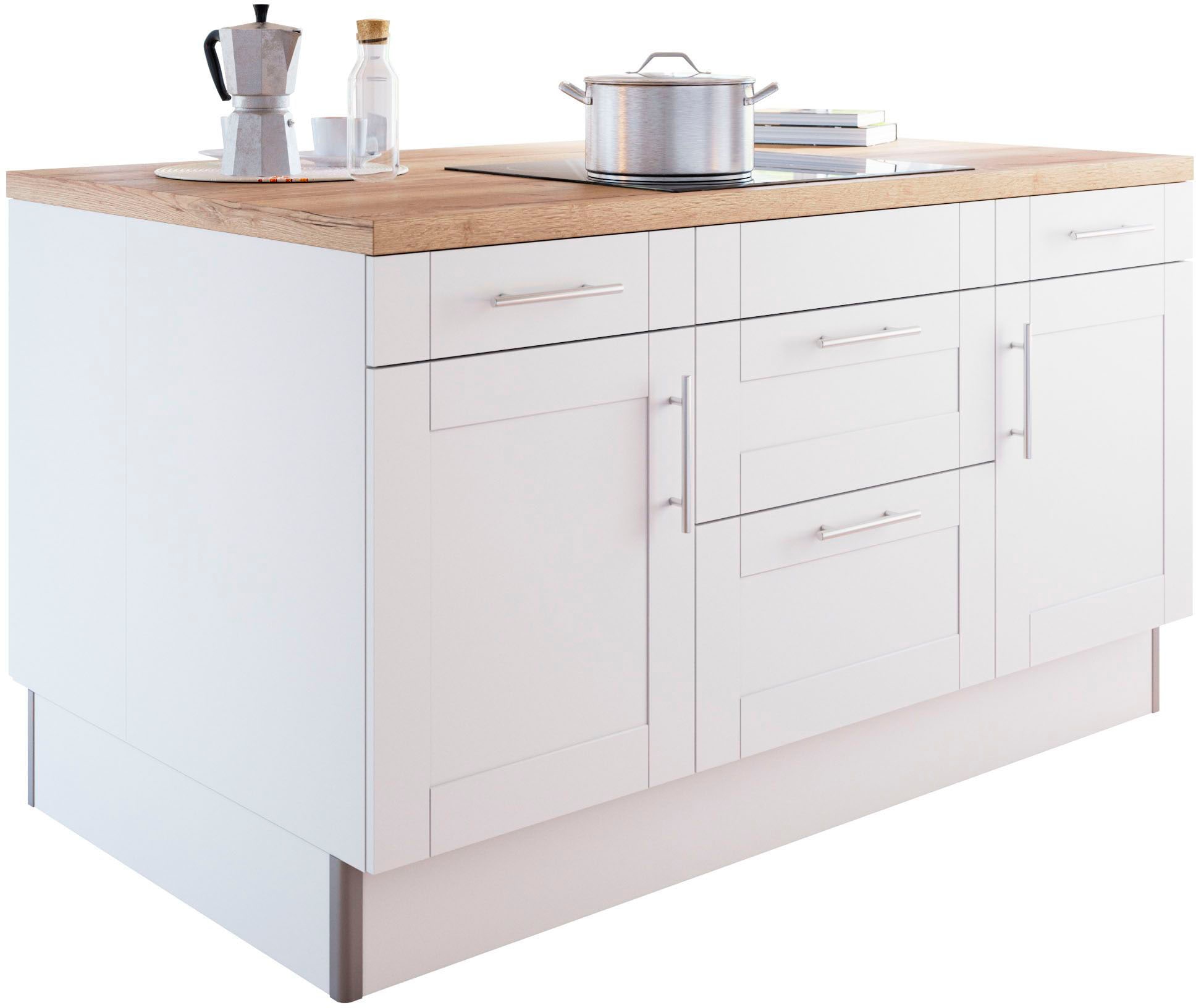 KOCHSTATION Îlot de cuisine »KS-Ahus« Kücheninsel, Breite 160 cm, wahlw. mit E-Gerät, Soft Close Funktion