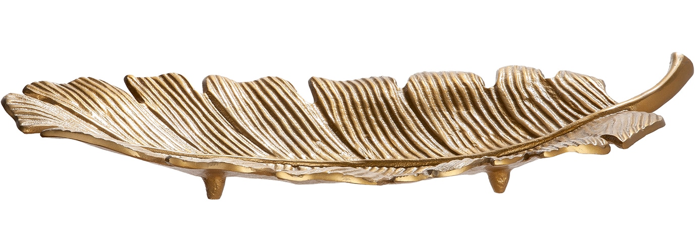 GILDE Schale »Schale Blatt Blatto« 1 aus Aluminium Dekoschale, Blattdekor, Tischdeko, Naturinspiration, stilvolle Deko