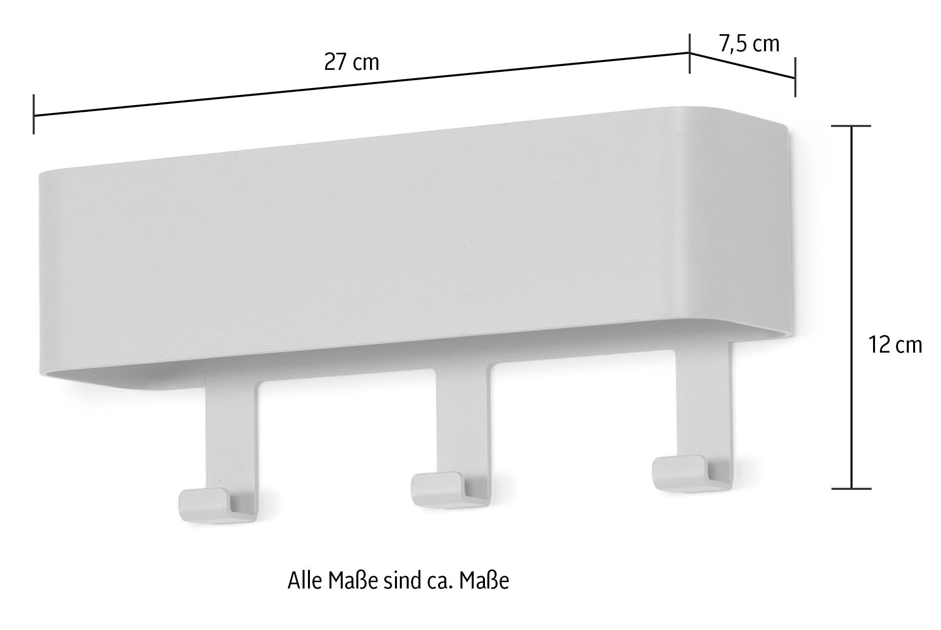 Spinder Design Garderobenhaken Metall, Breite 27 cm