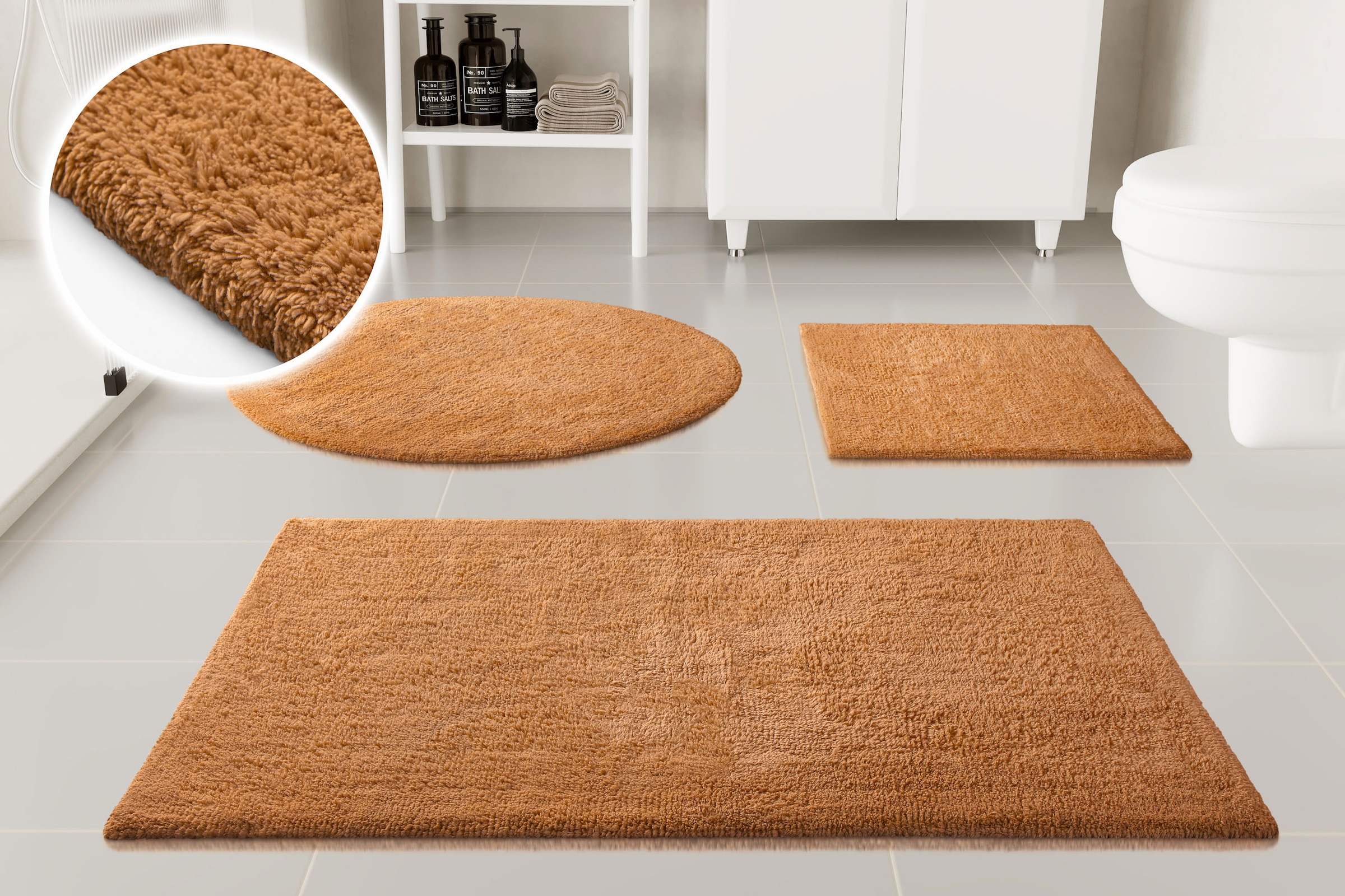 GOODproduct Badematte »Selenne« Höhe 20 mm rutschhemmend beschichtet fussbodenheizungsgeeignet Badteppich, getuftet, modern, Uni, antirutsch, flauschig, Baumwolle