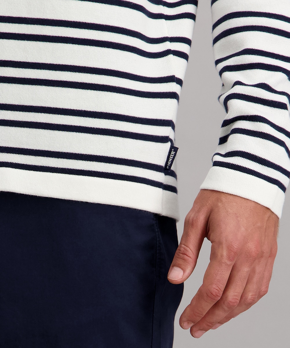 Pioneer Authentic Jeans Pull en tricot in Streifen-Optik