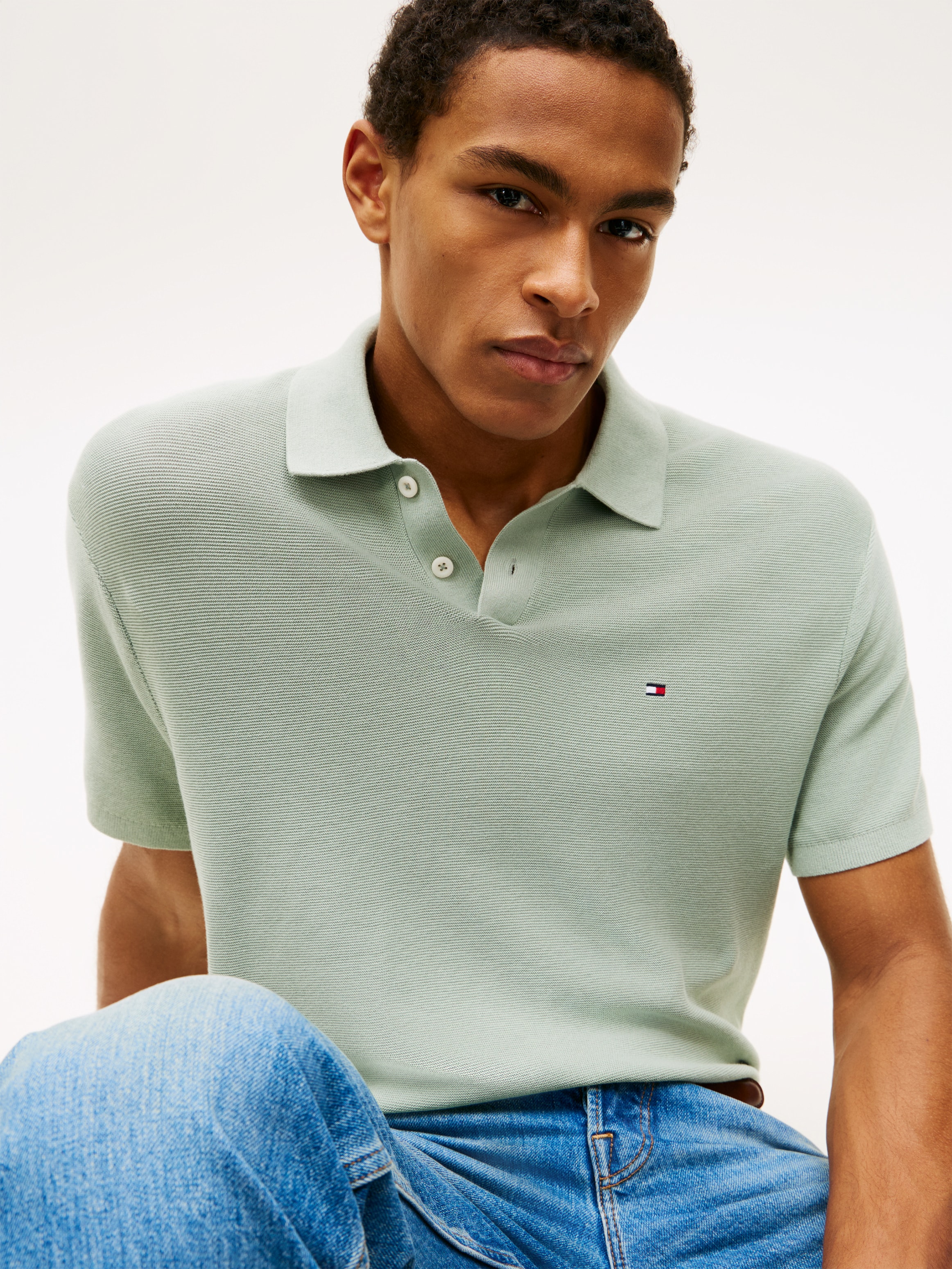 Tommy Hilfiger Polokragenpullover »COOL TOUCH STRUCTURE« Regular fit mit Polokragen