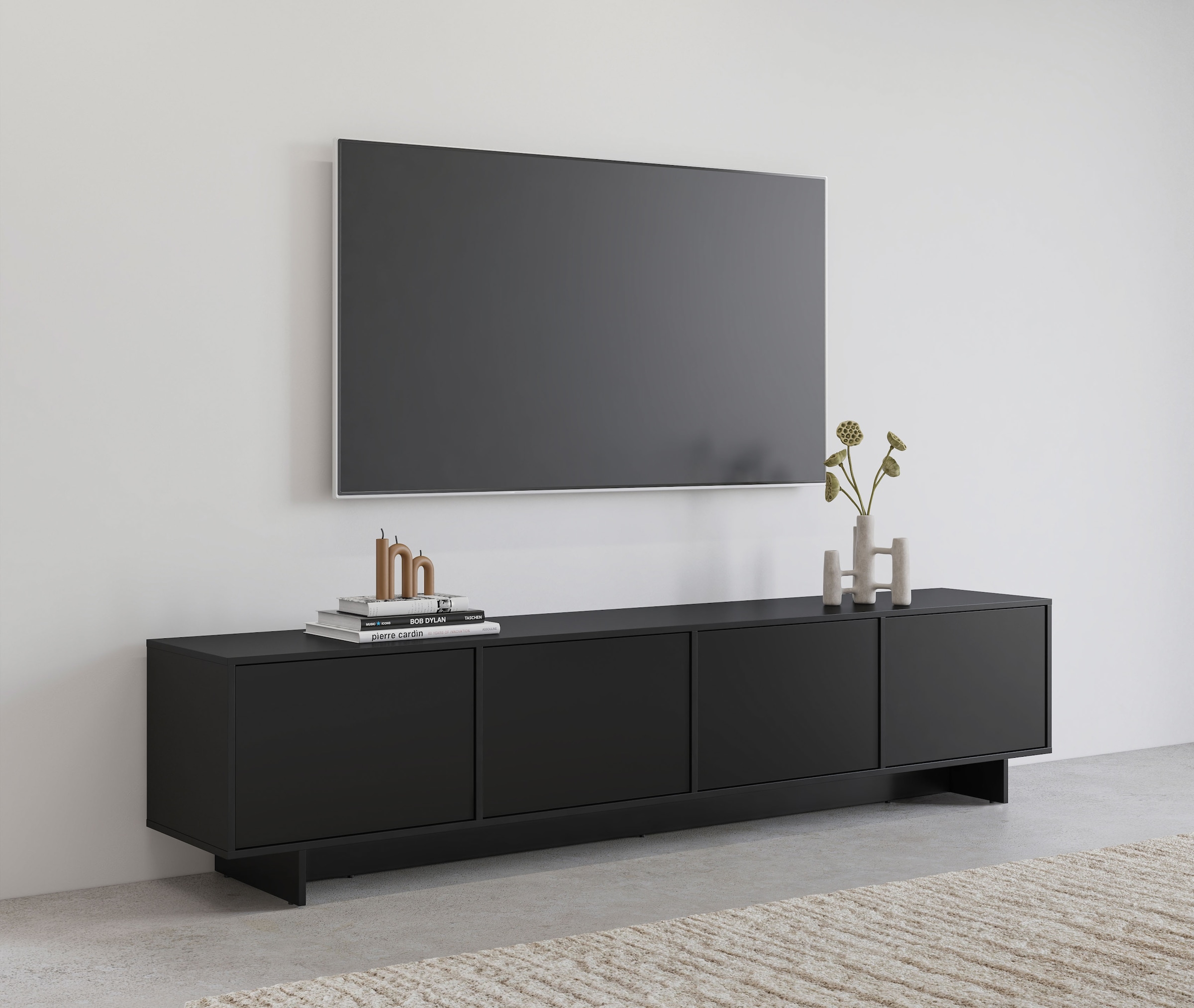 GOODproduct Lowboard »Tatami, Modernes griffloses TV-Board, Breit 220,50cm, TV-Schrank« TV-Schrank, TV-Board mit viel Stauraum, push-to-open-Funktion