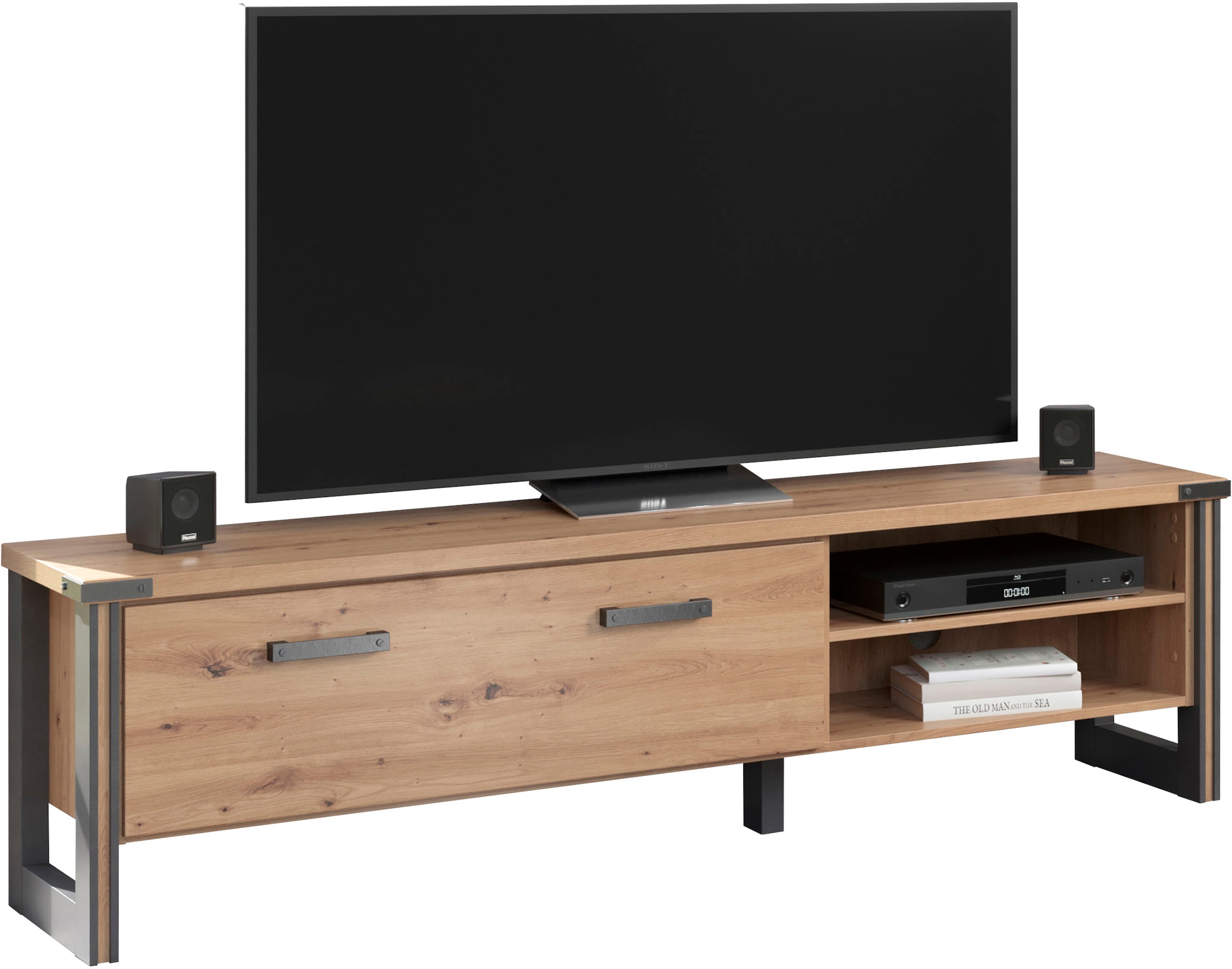 Home affaire Table basse »Mia« 1 cuis tlg. Echtholzoptik, Eiche, 178 cm breiter Schrank