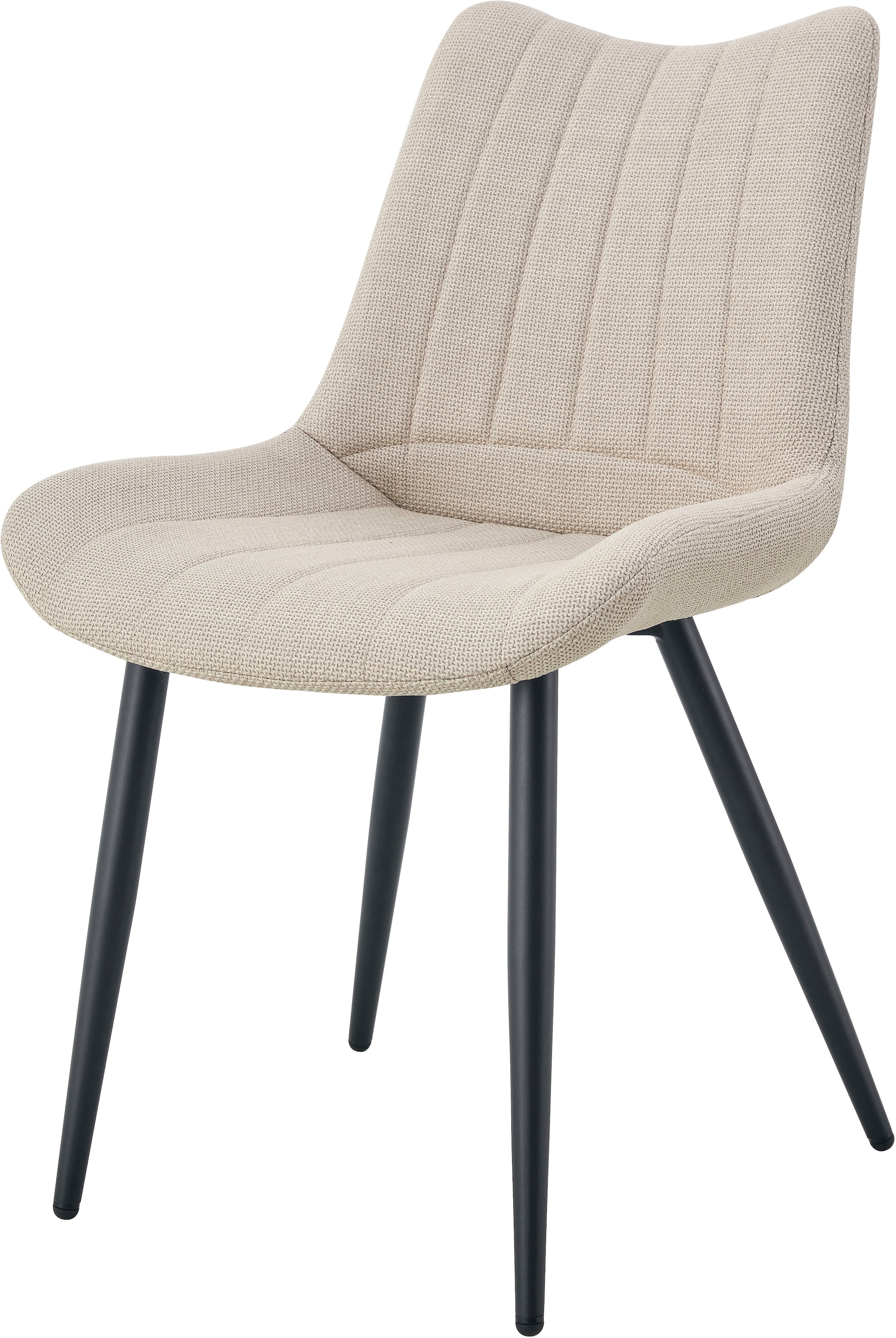 Home affaire Chaise de salle à manger »DAWSON, 2er Set, mit Metallgestell in matt schwarz« (Ensemble) 2 cuisin verschiedenen Farben, Belsatbarkeit pro Stuhl 120 kg