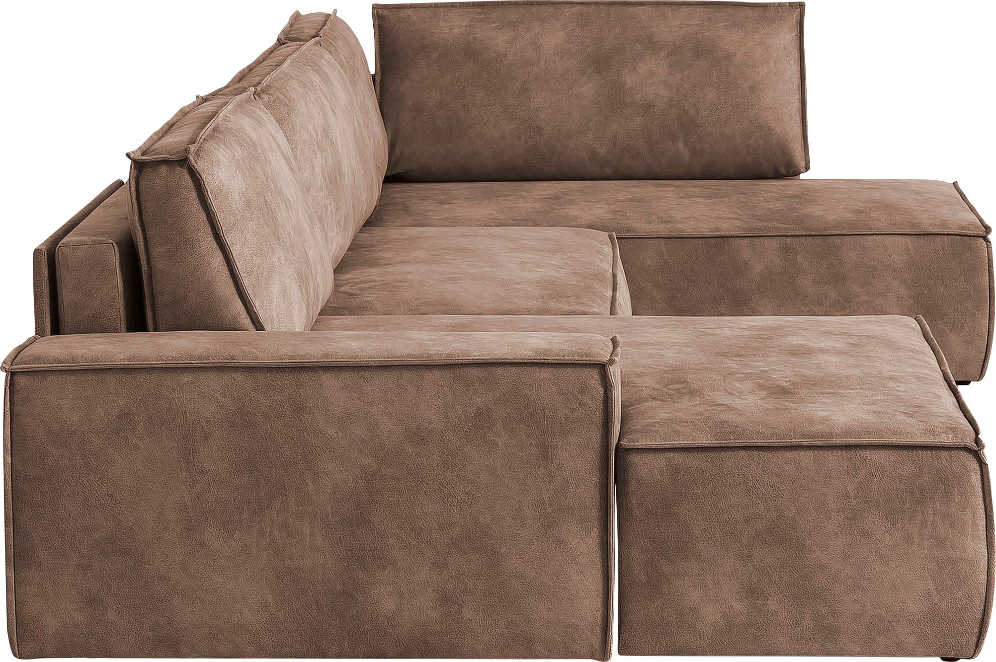 GOODproduct Paysage de salon »SHERWOOD Vintage Lederoptik U-Form, 329 cm« Fonction couchage avec coffre-lit (194x139 cm), velours côtelé, vintage, velours