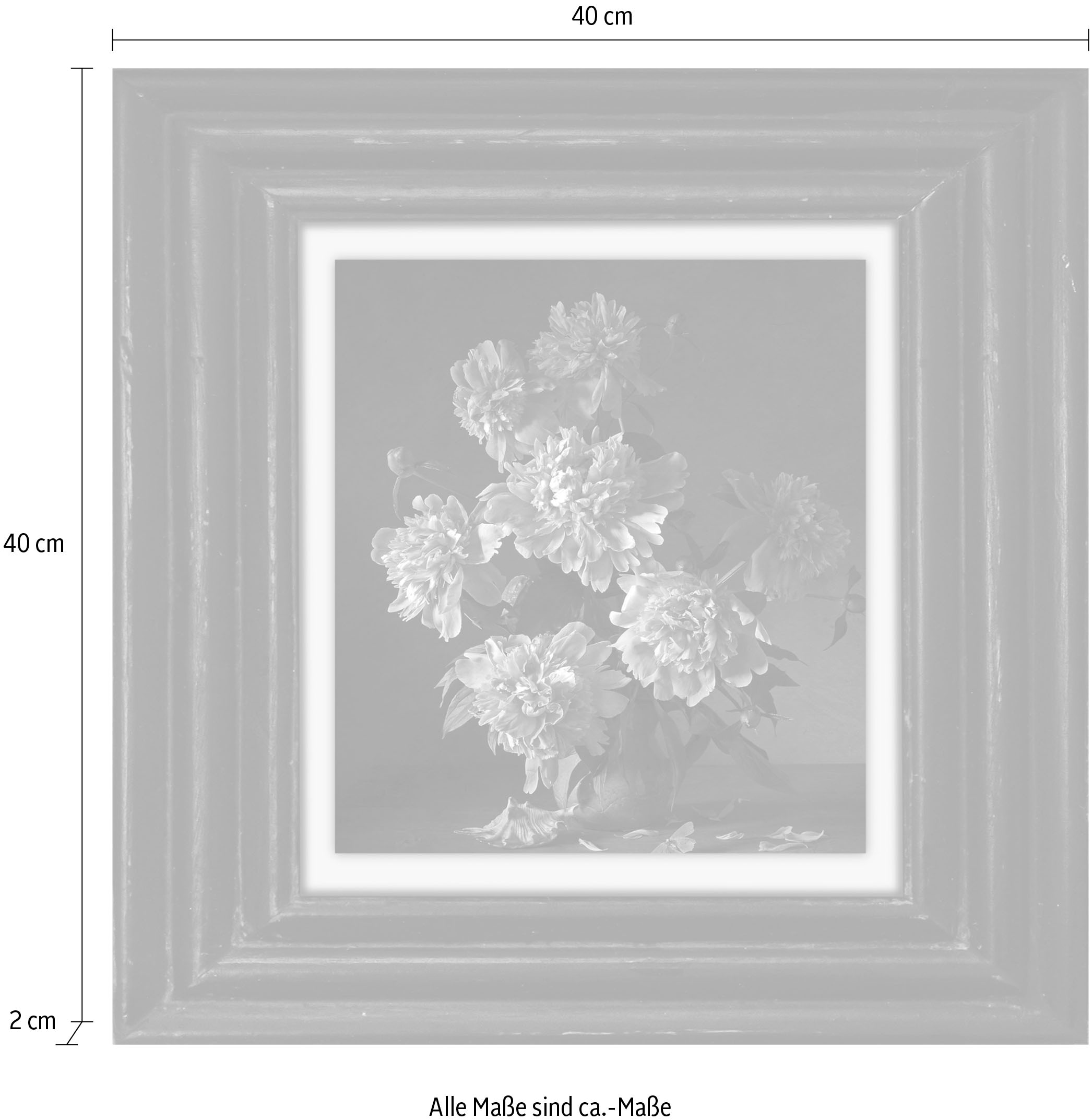 queence Leinwandbild »Blumen« Blumen | Blumenbilder | Kunst | Stillleben | Vasen & Töpfe Premium-Leinwandstoff, Handarbeit aus Deutschland, 40x40cm