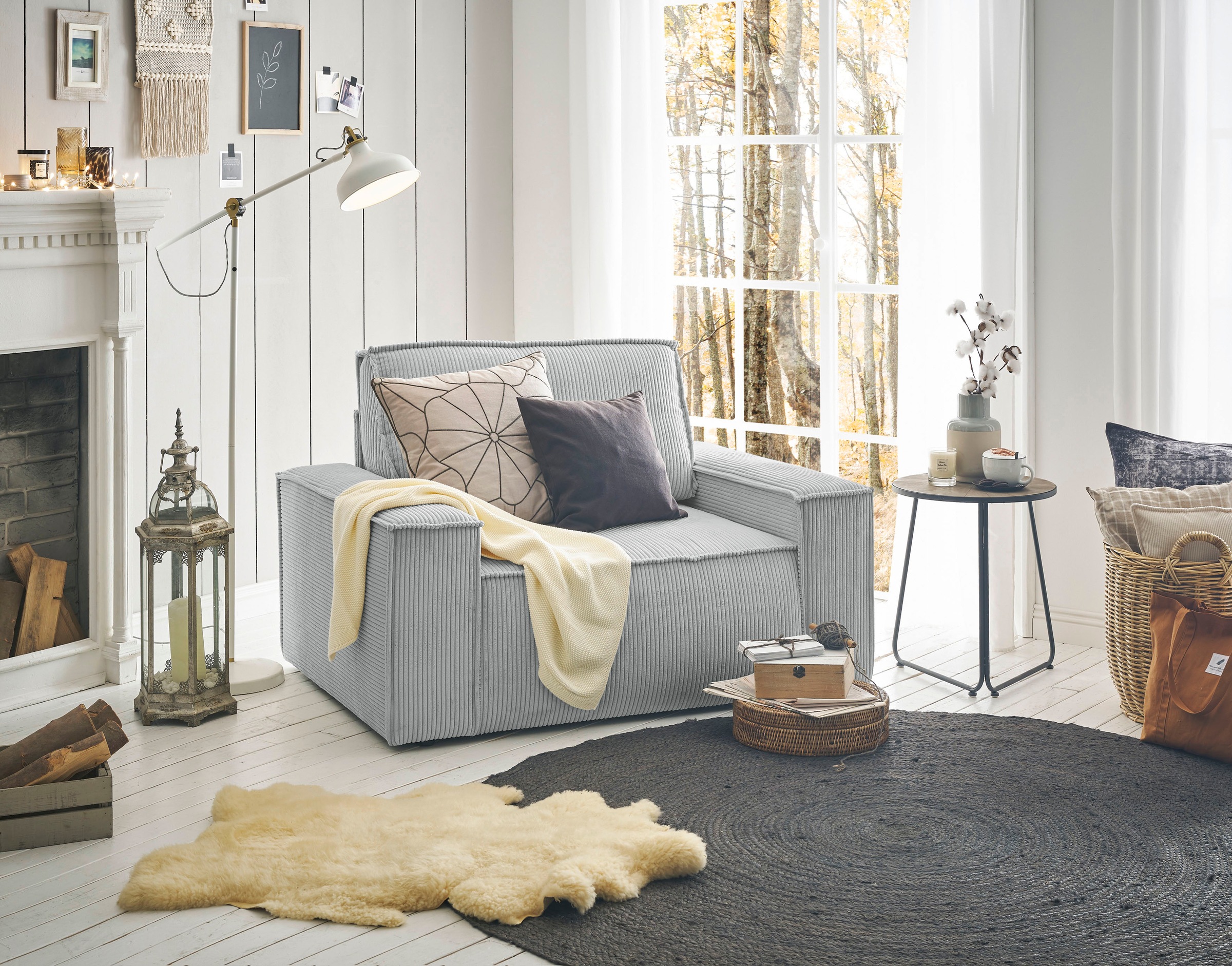 Home affaire Fauteuil »SHERWOOD, Love-Seat in 3 Stoffarten verfügbar« passend zur Polster-Serie SHERWOOD