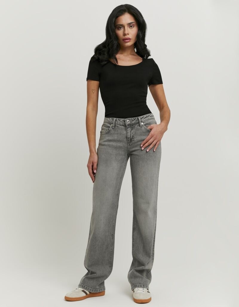 Tally Weijl Jeans droit »SPADEPOLKIS« élastique, taille basse avec jambe droite