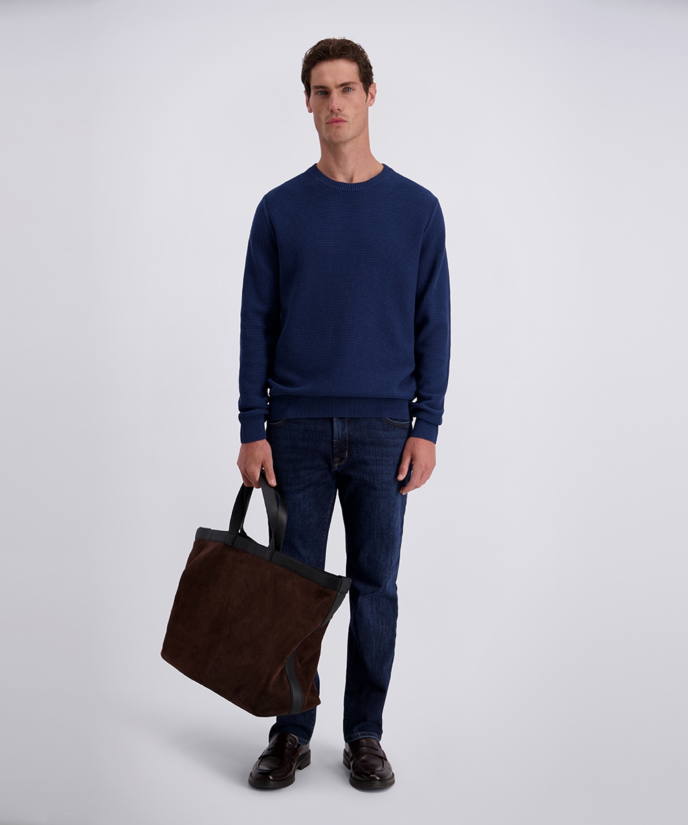 Pierre Cardin Rundhalspullover mit Waffelstruktur- Muster