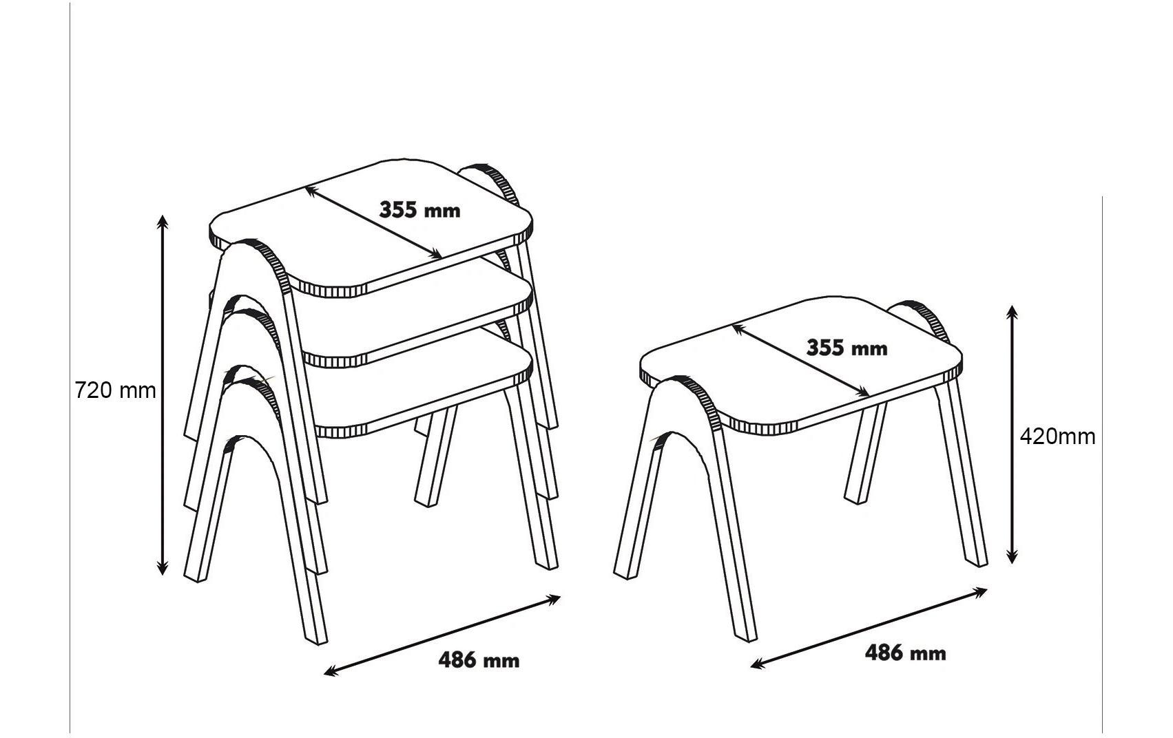 WOODY FASHION Table d'appoint »Paris 3 Stück, Walnuss«