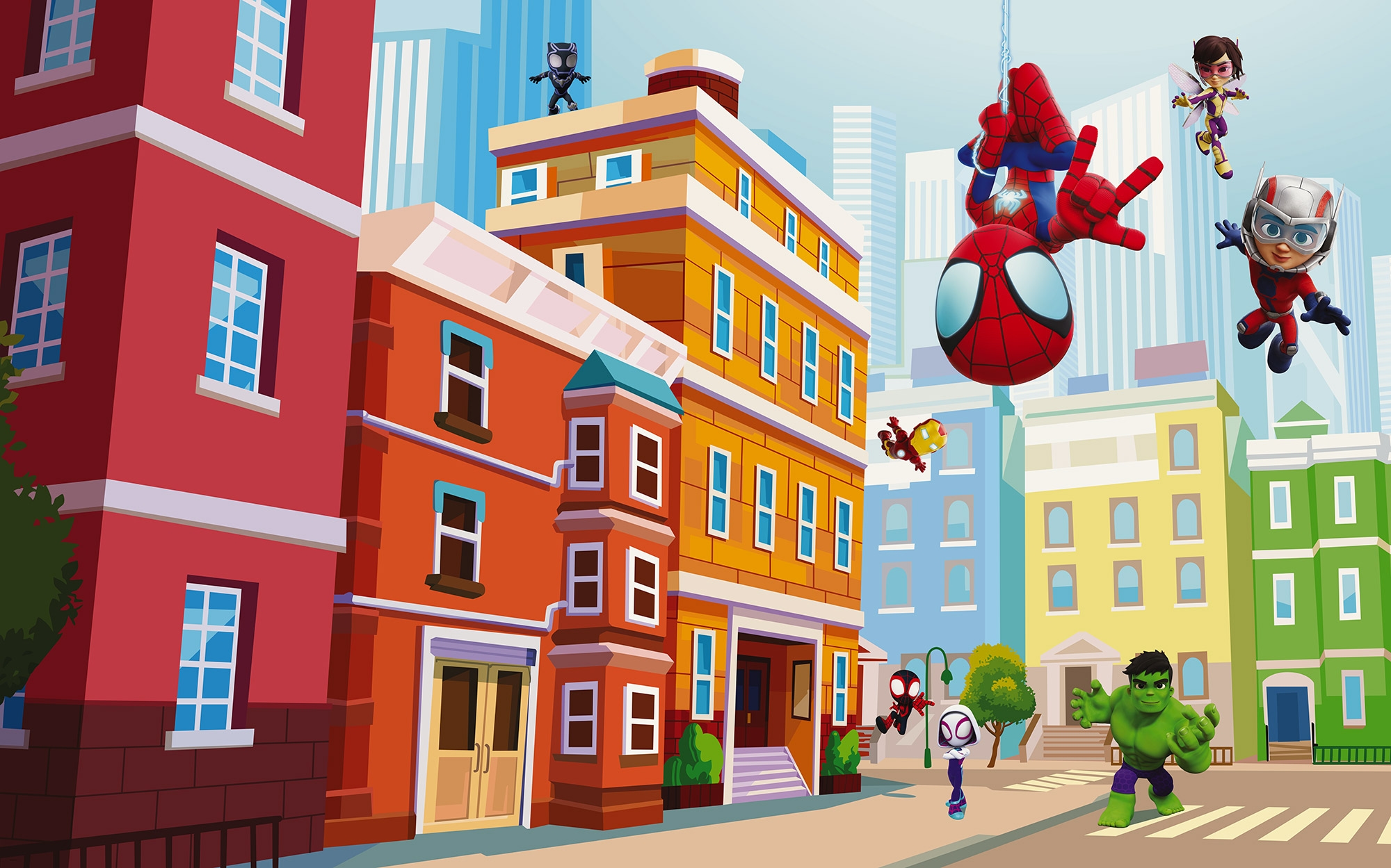 Komar Papier peint pour enfants »Marvel Spidey and His Amazing Friends City« imprimé