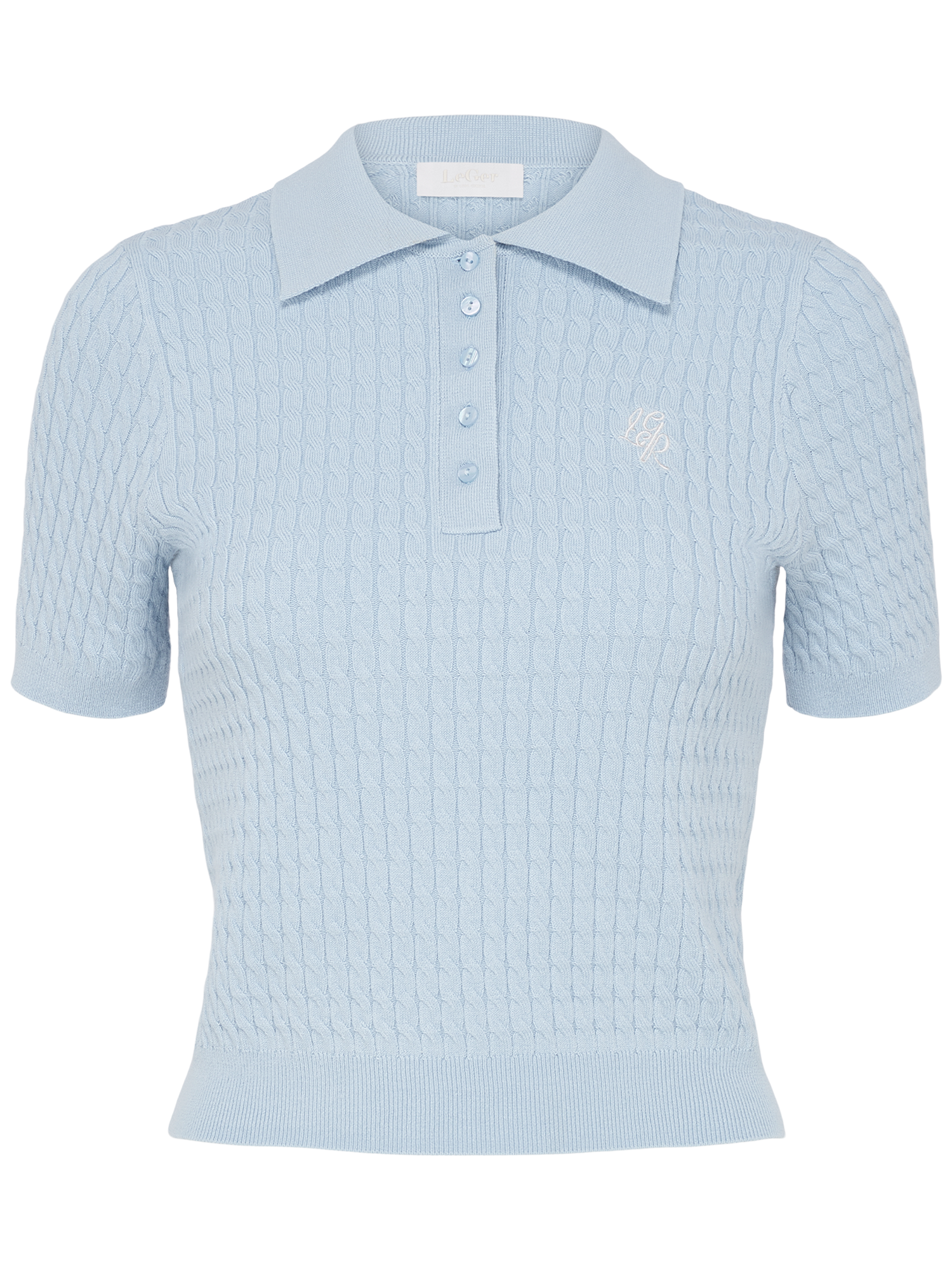 LeGer Polo »Manolja, LeGer by Lena Gercke« mit Zopfmuster, Logostickerei