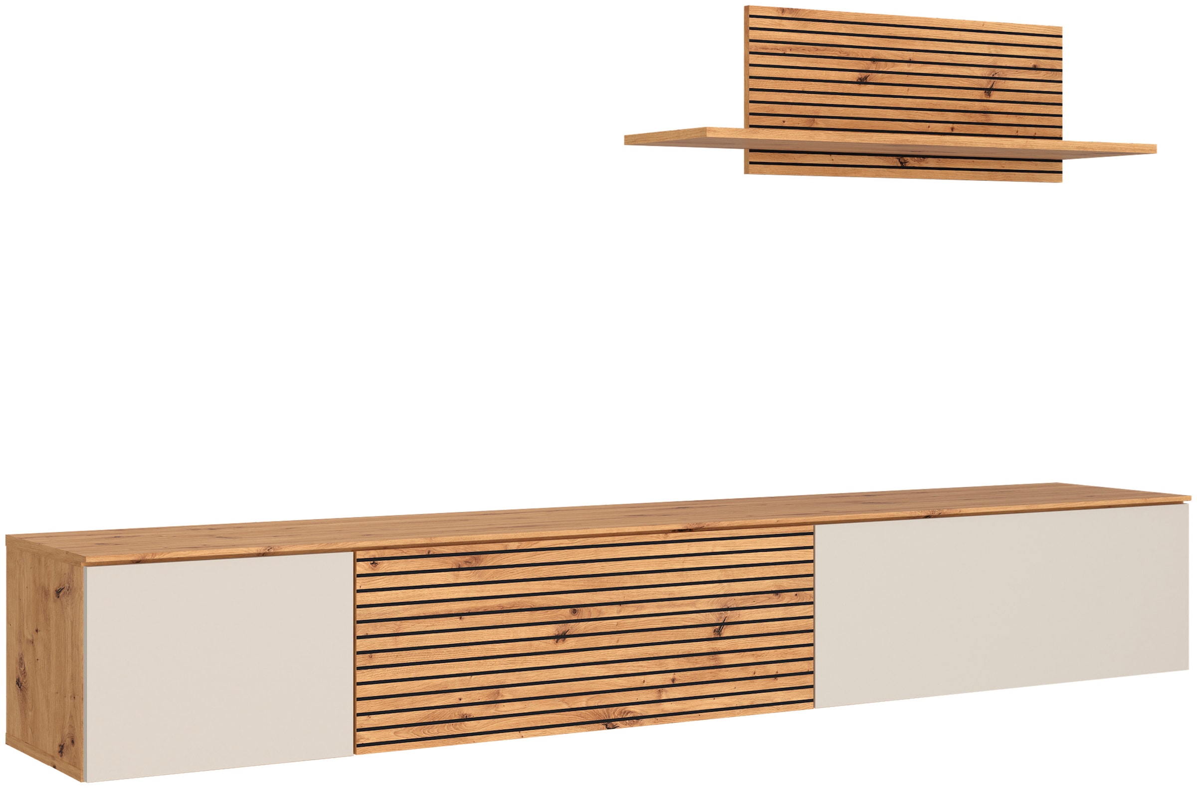 GOODproduct Wohnwand »Paroli, mit Lowboard und Paneel«