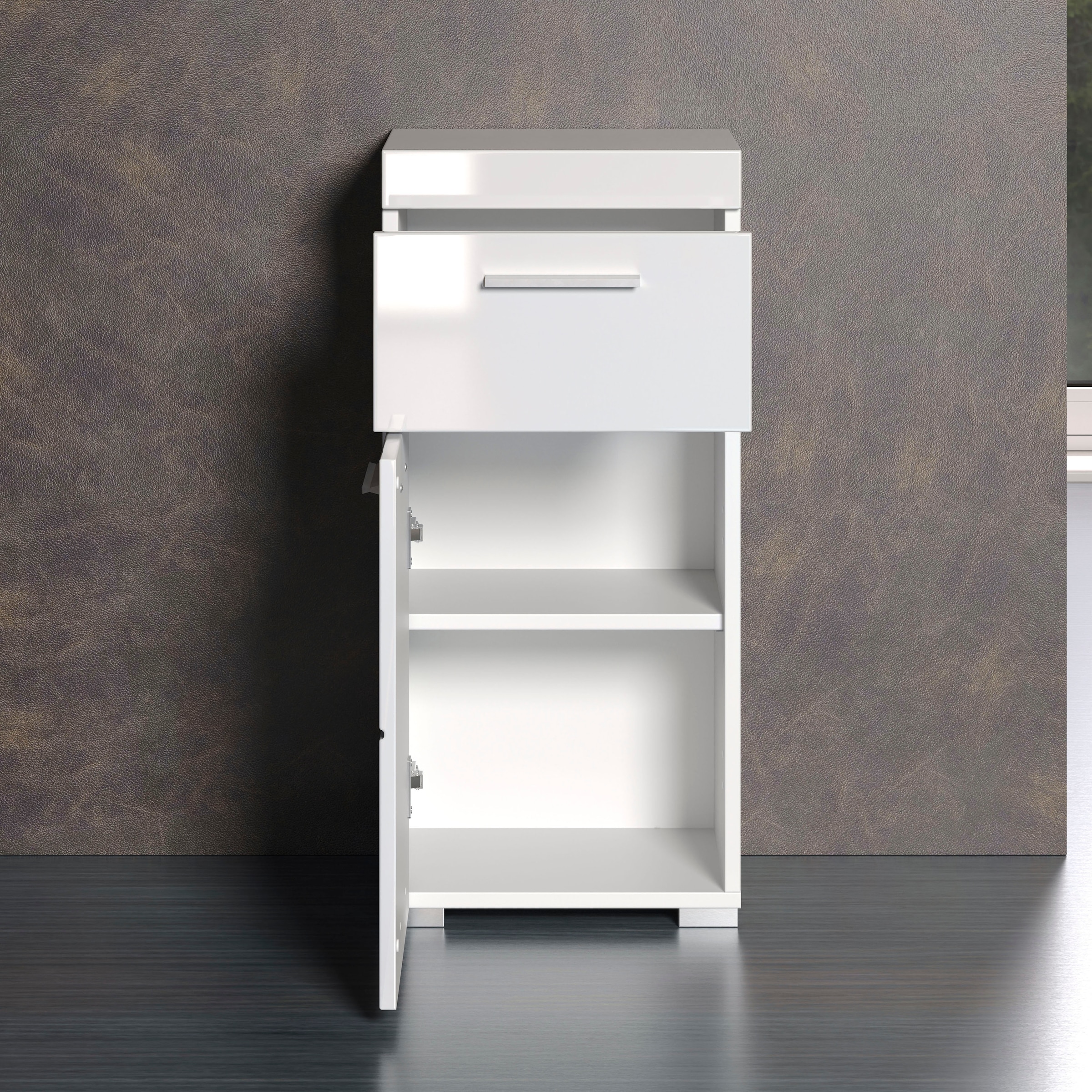 welltime Armoire basse »Avena« Badezimmerkommode mit 1 Schublade und 1 Tür - (B/T/H) 37/31/79 cm