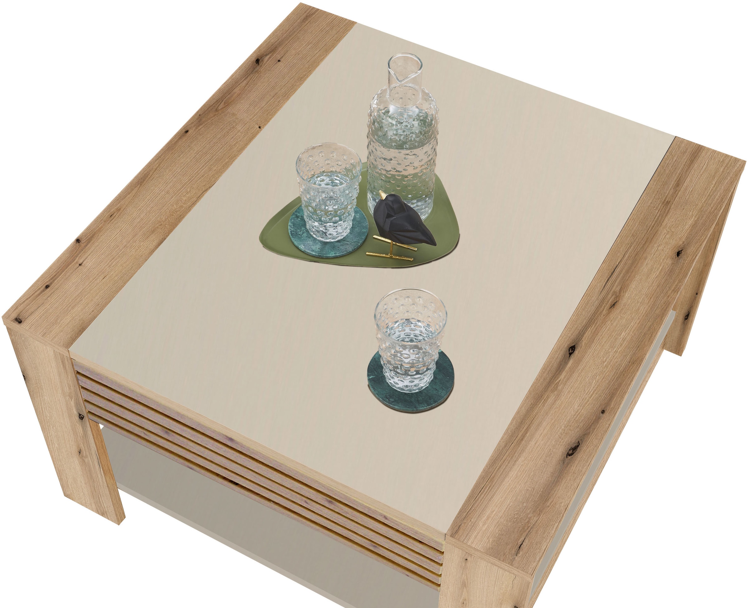 Stolkom Couchtisch »Feli Couchtisch B/H/T 70x42x70 cm« 1 Stk. tlg. MDF, fest verleimten Stäbchen