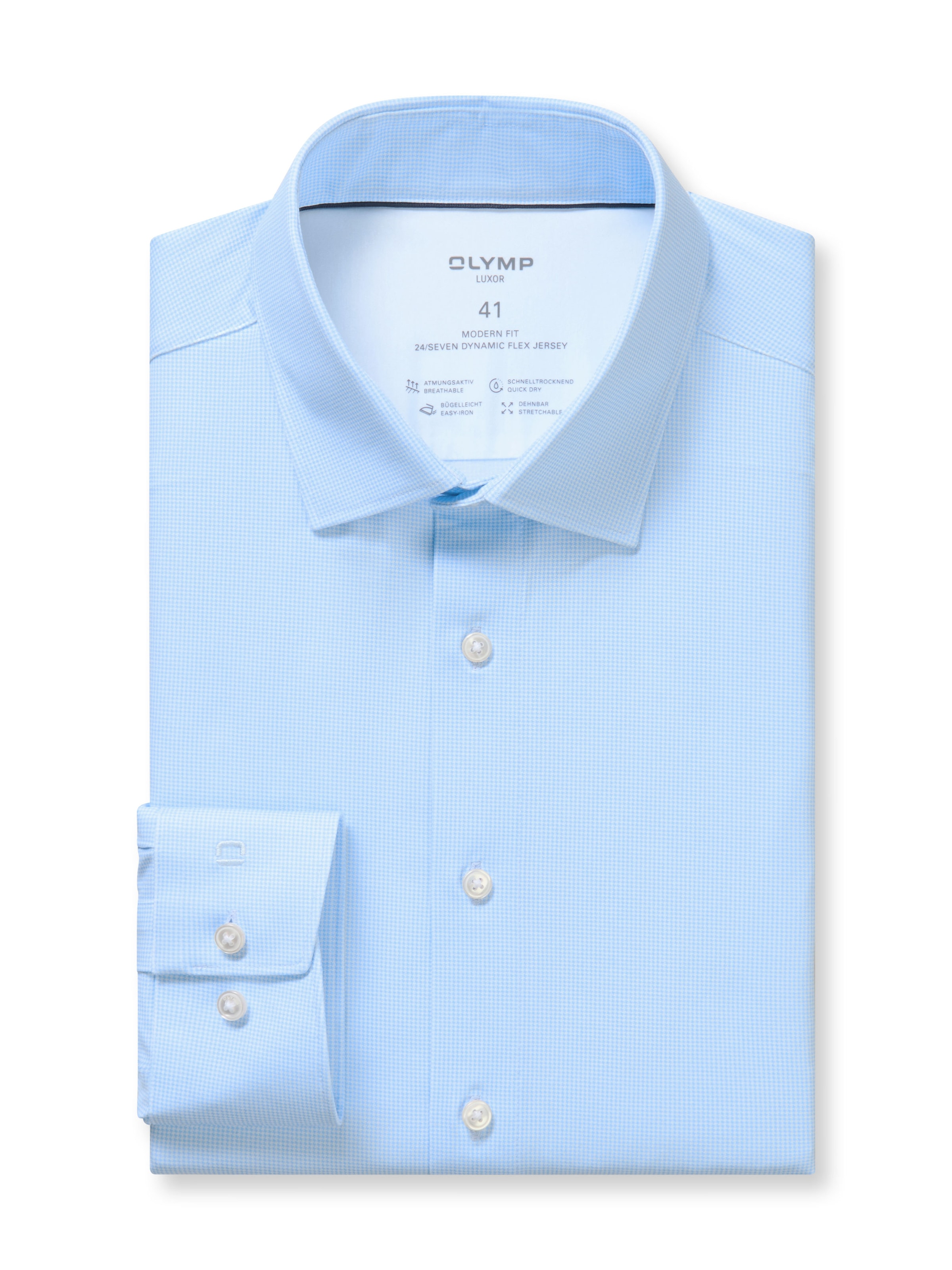 OLYMP Chemise à manches longues »Luxor 24/Seven« Businesshemd, Jersey, modern fit, New Kentkragen