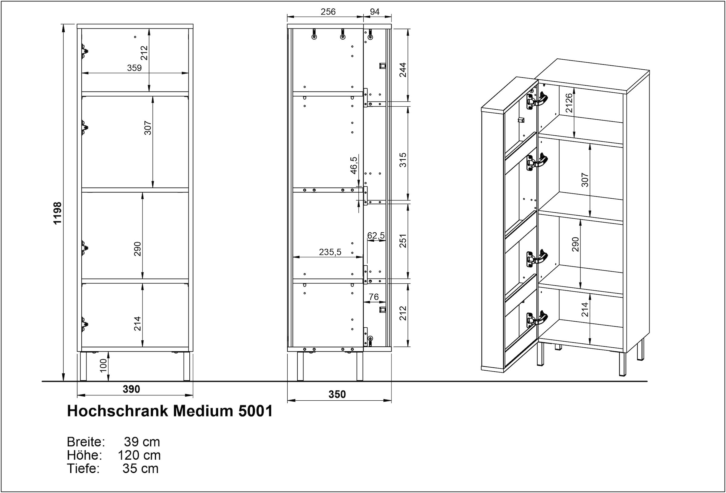 GERMANIA Ensemble de meubles de salle de bain »GW-Topeka« 4 cuis tlg.