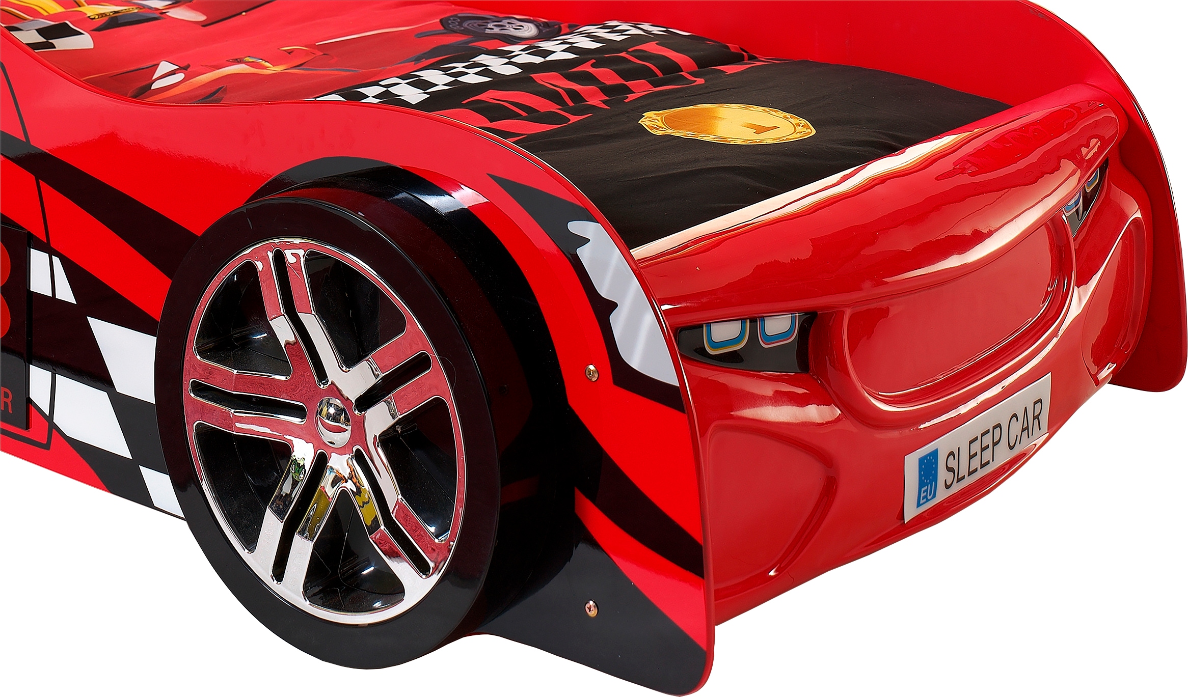 Vipack Lit d'enfant Fabriqué en Europe,  lit voiture de course, lit voiture