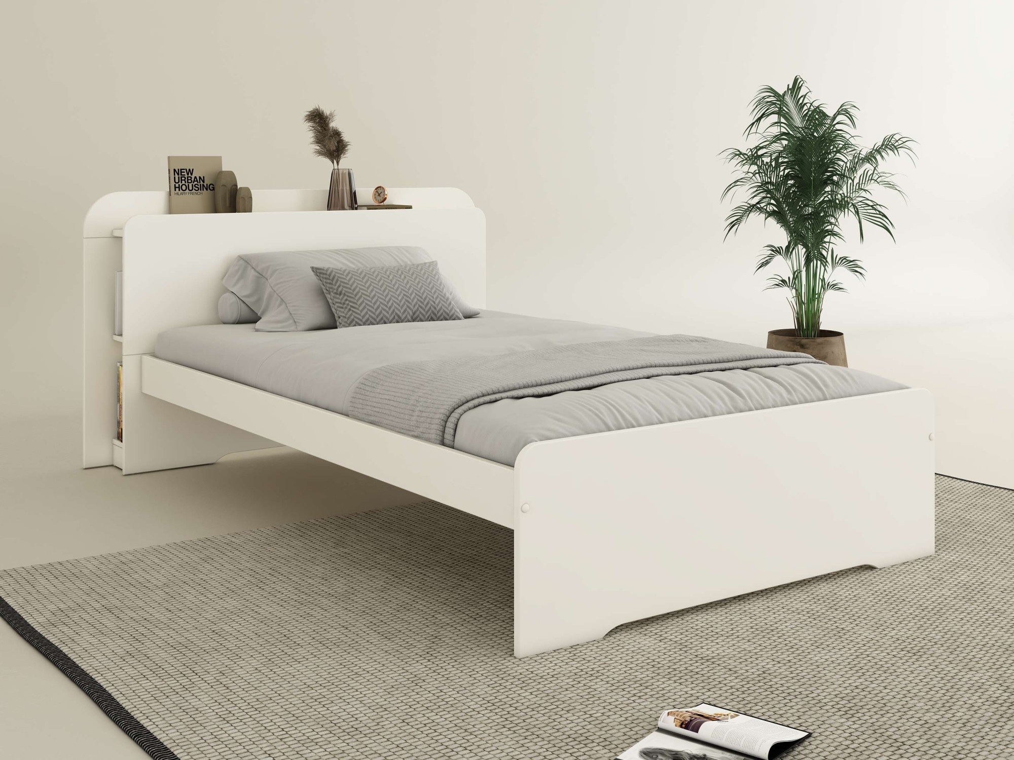 GOODproduct Lit »Ismund, Stauraum im Kofteil, Stauraumbett« inklusive Lattenrost, teilmassiv, Bettkasten optional