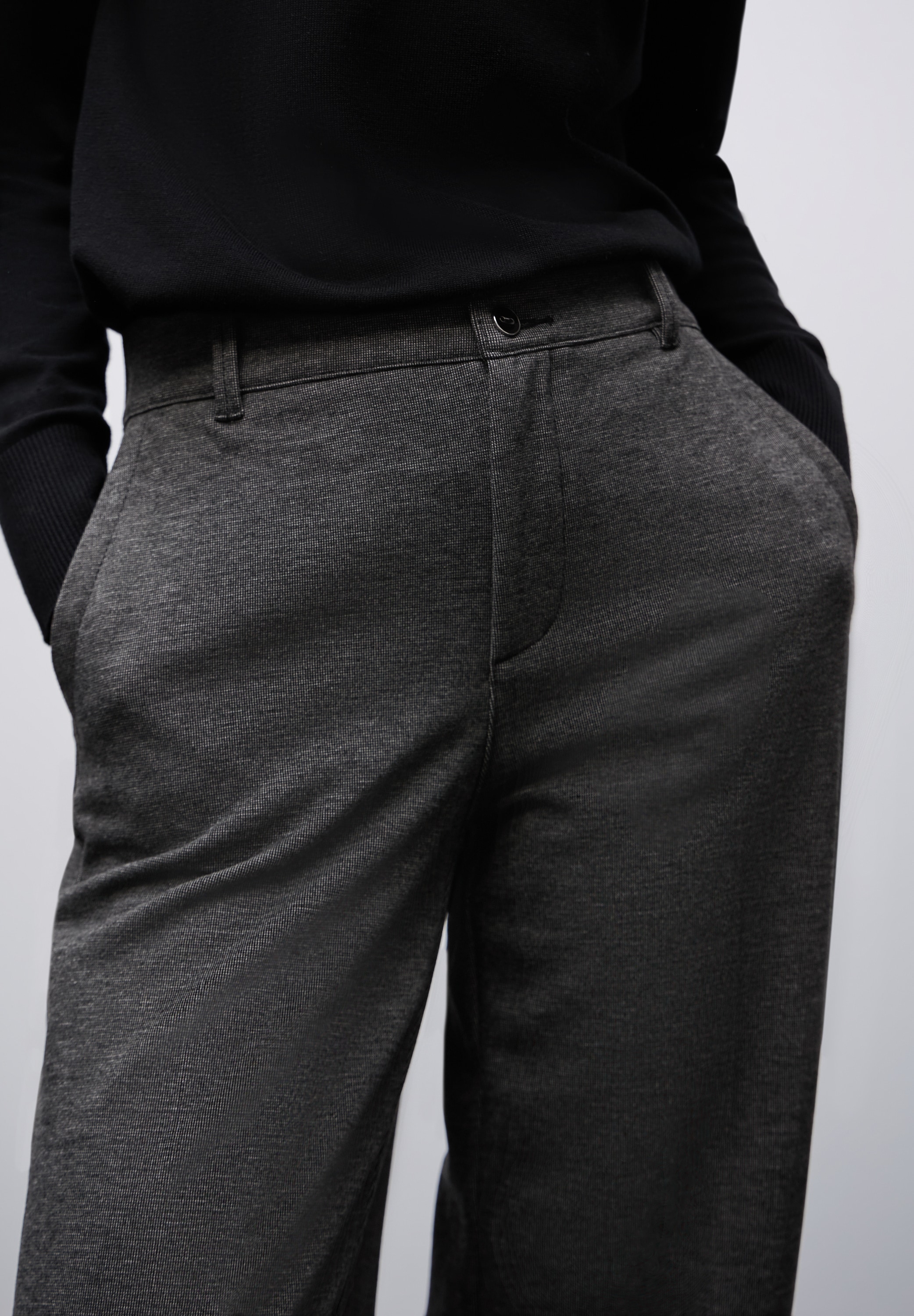 STREET ONE Pantalon en tissu  meliert, im Casual Fit und mit Stretch