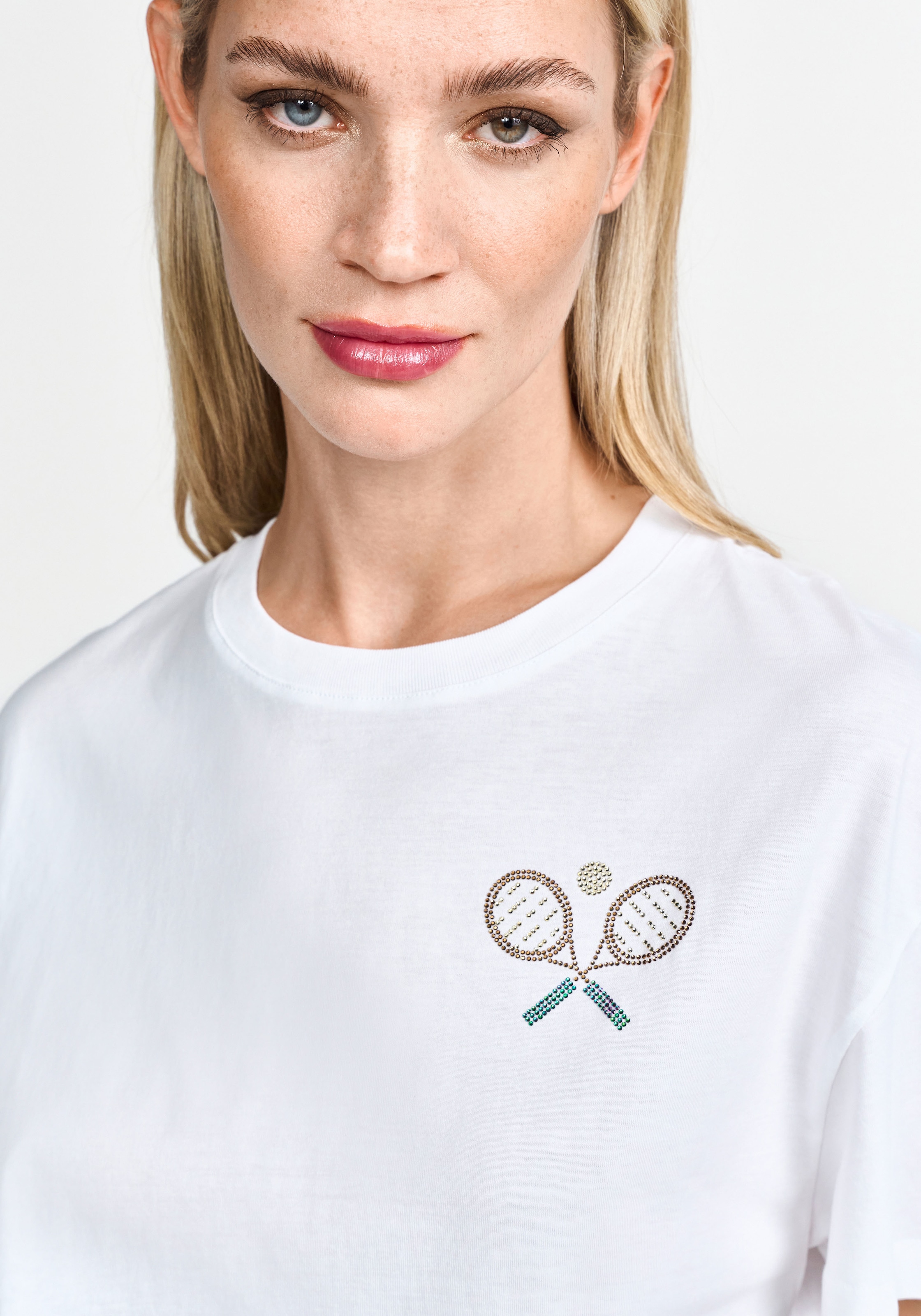 RICHROYAL T-shirt mit Strassdetalis