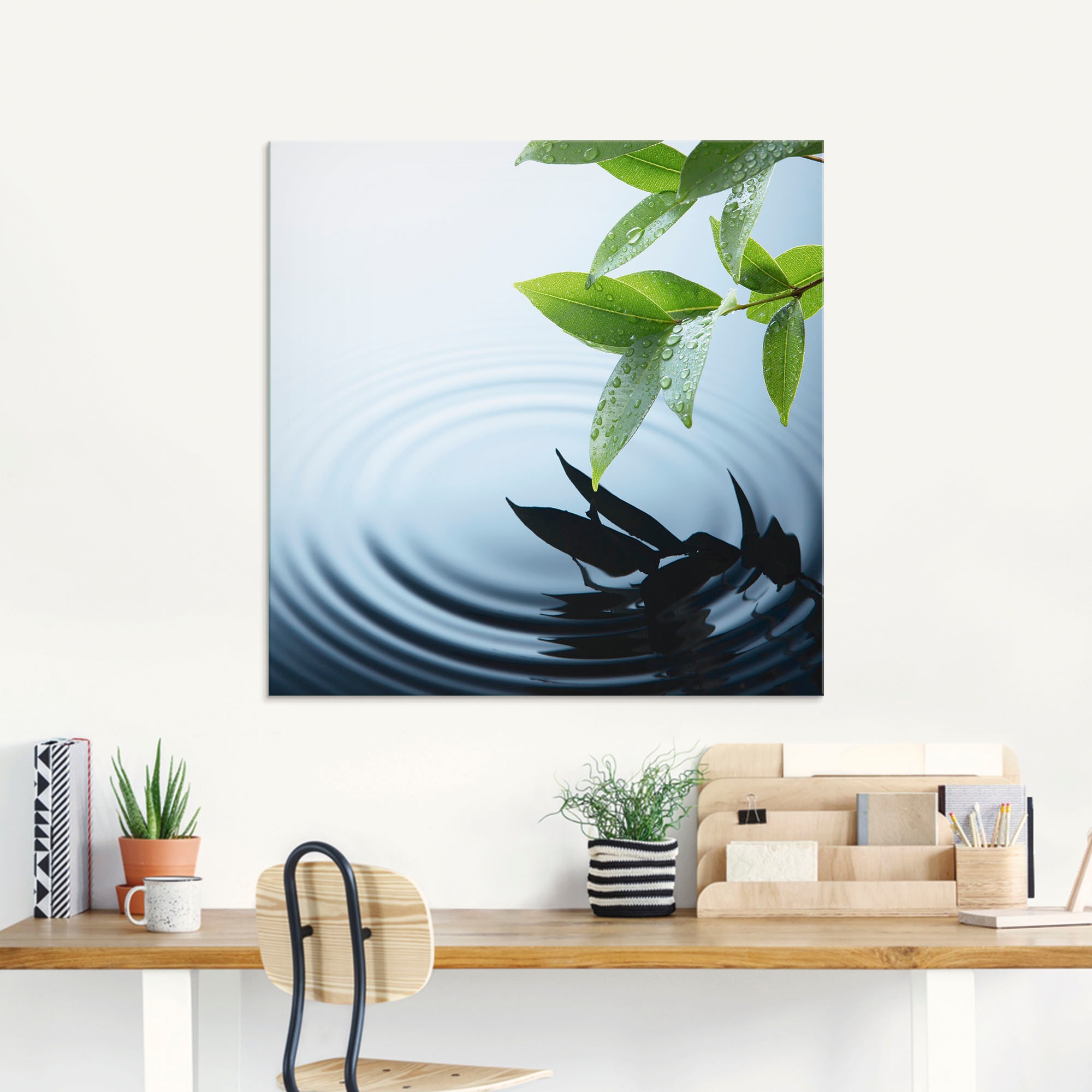 Artland Glasbild »Pflanze und Wasser« Zen 1 Stk. tlg. in verschiedenen Grössen