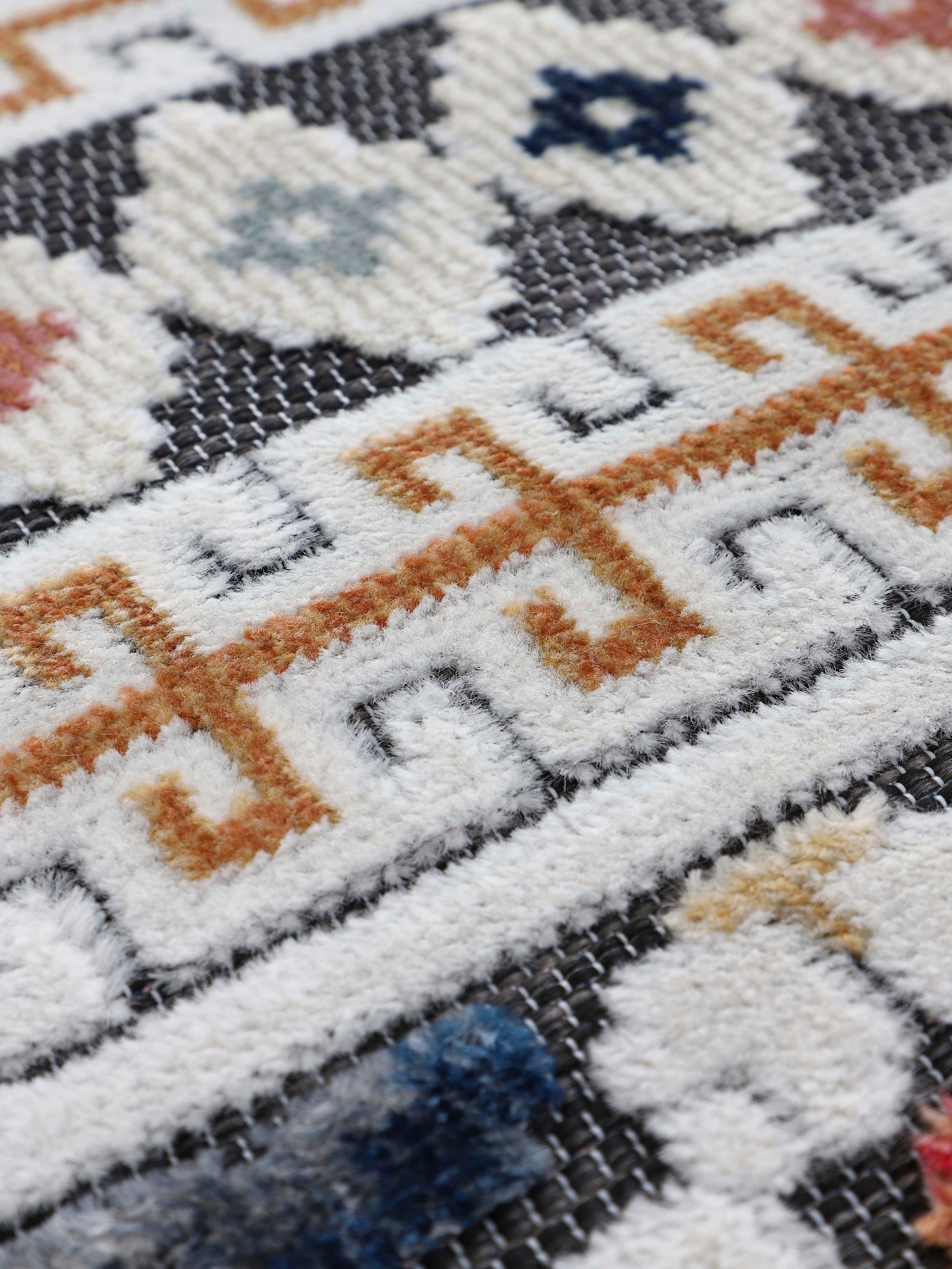 carpetfine Tapis »Deja 103« Rectangulaire 4 mm Höhe robustes Flachgewebe, Floral, In- und Outdoor, Läufer