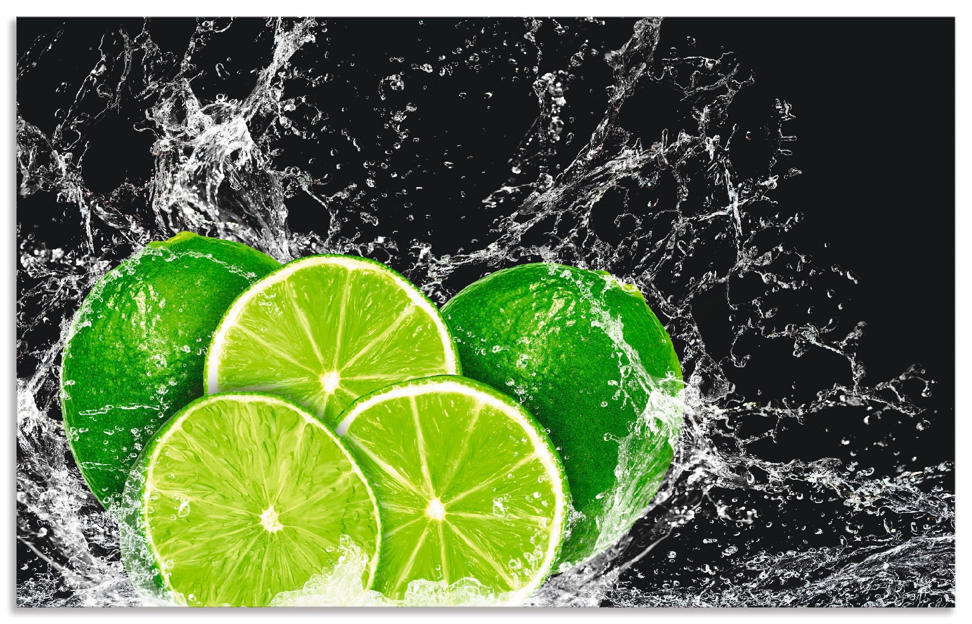 Artland Dos de cuisine »Limone mit Spritzwasser« Alu Spritzschutz mit Klebeband, einfache Montage