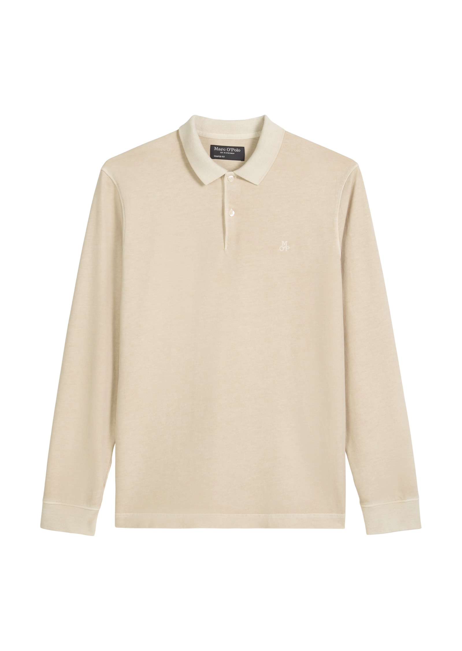 Marc O'Polo Langarm-Poloshirt im Washed-Look