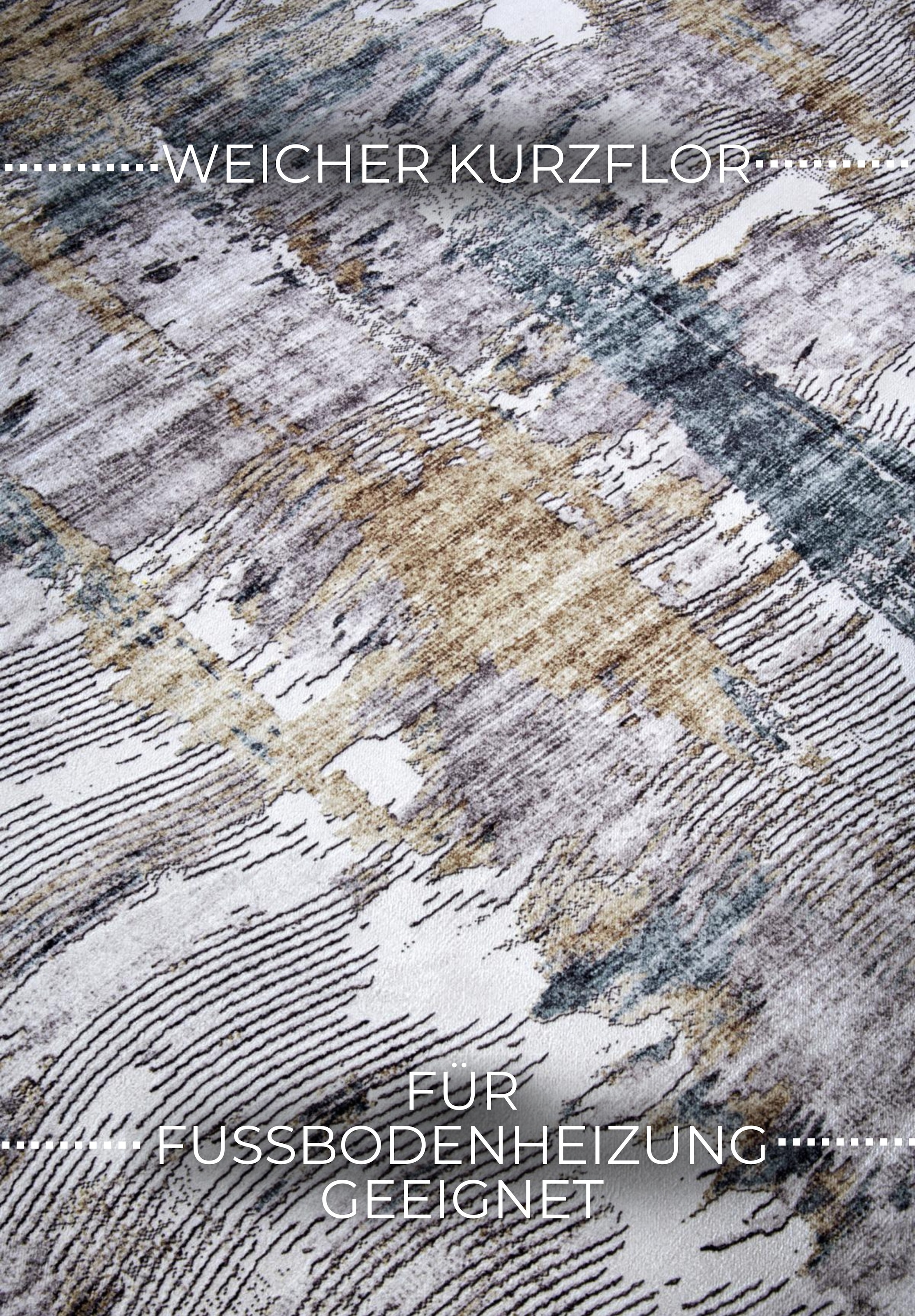 ELLE DECORATION Tapis »Malard« Rectangulaire 5 mm Höhe Kurzflor, Anti Rutsch, Vintage, Modern, Wohnzimmer, Flur