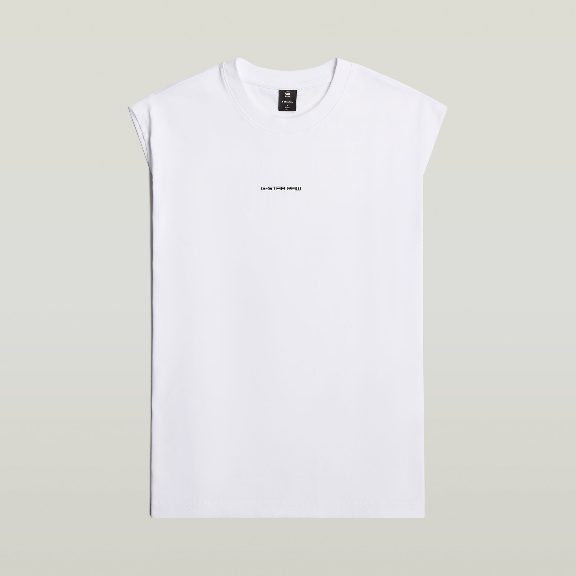 G-STAR Shirt à col rond »Boxy« sans manches, inscription logo