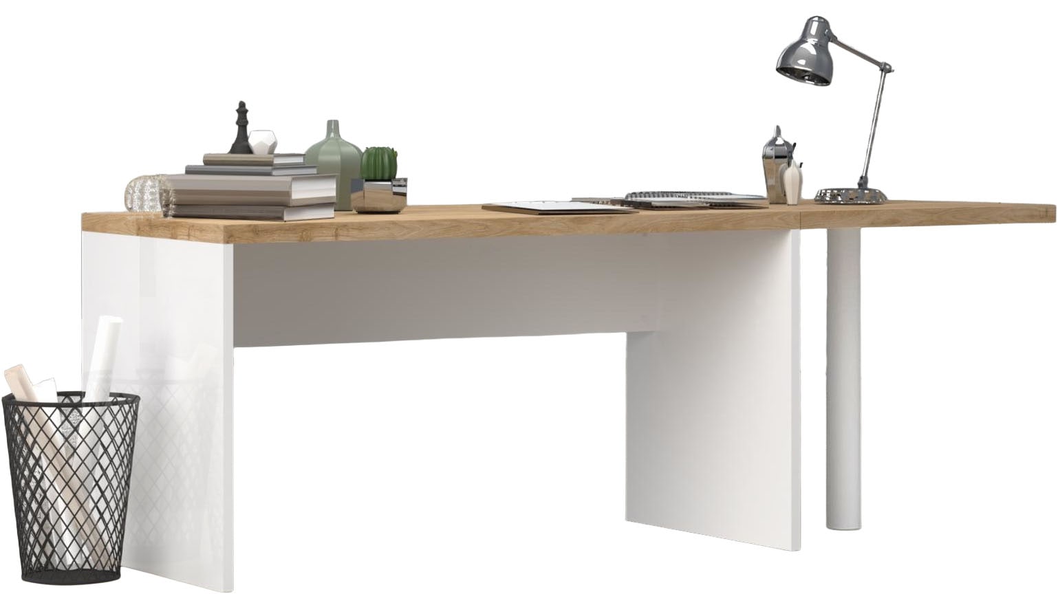 GOODproduct Schreibtisch »Easy, Computertisch – 38 mm Platte, perfekt fürs Büro & Homeoffice« Breite 138 cm, in 2 Grössen, optional erweiterbar