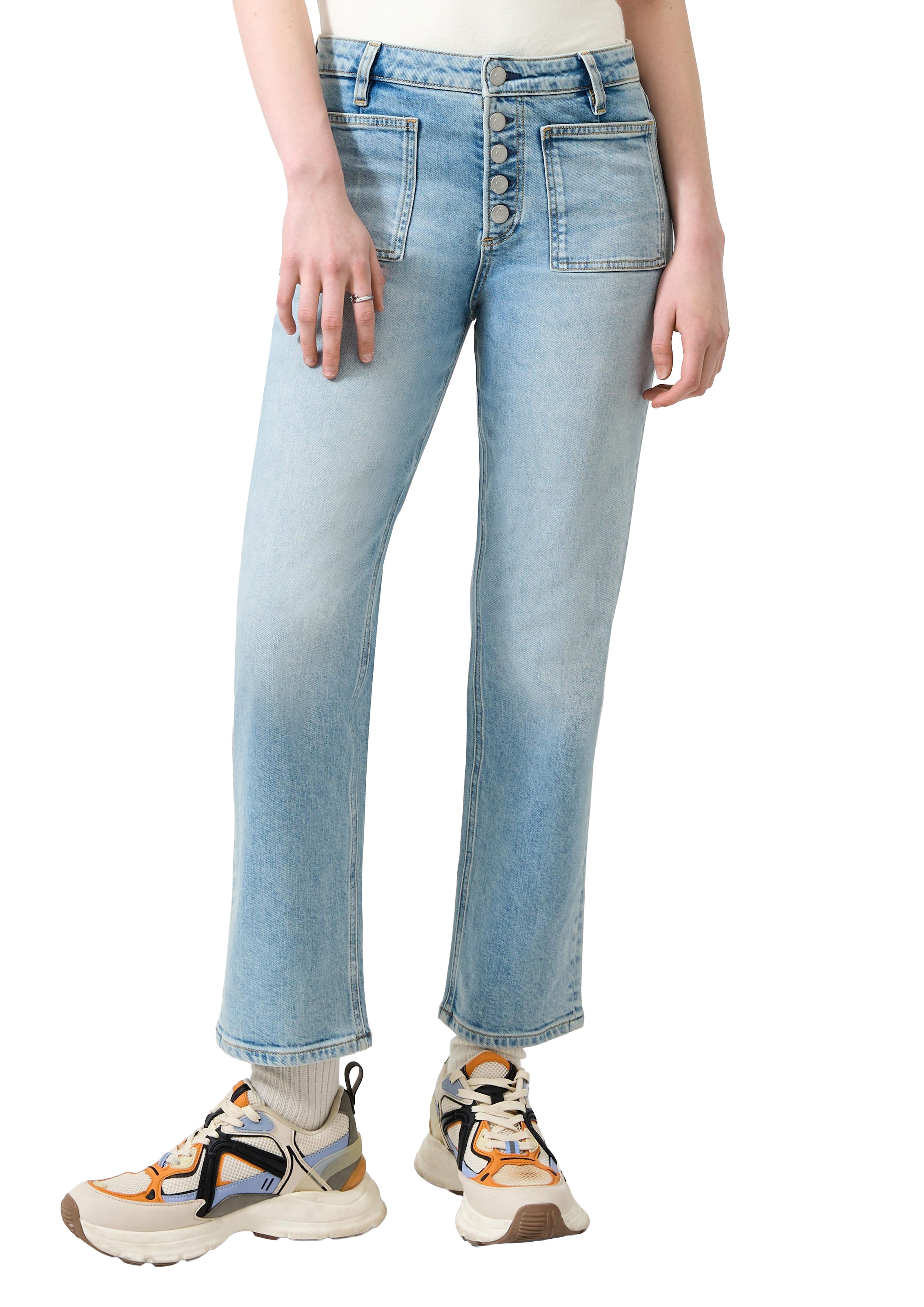 QS Bootcut-Jeans mit Stretch und aufgesetzten Taschen