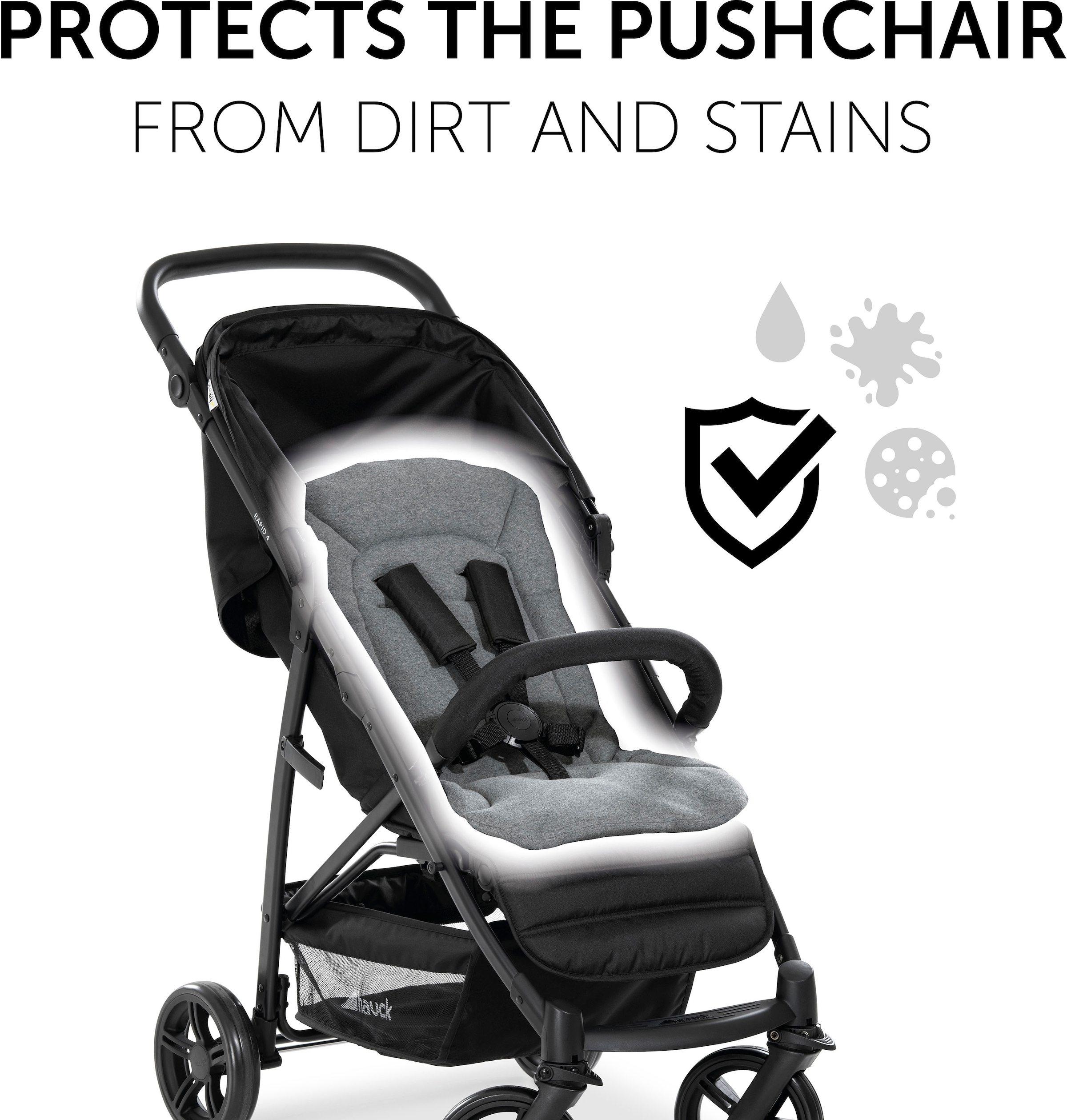 Hauck Kinderwagen-Sitzauflage »Seat Liner, charcoal« auch für Buggys geeignet