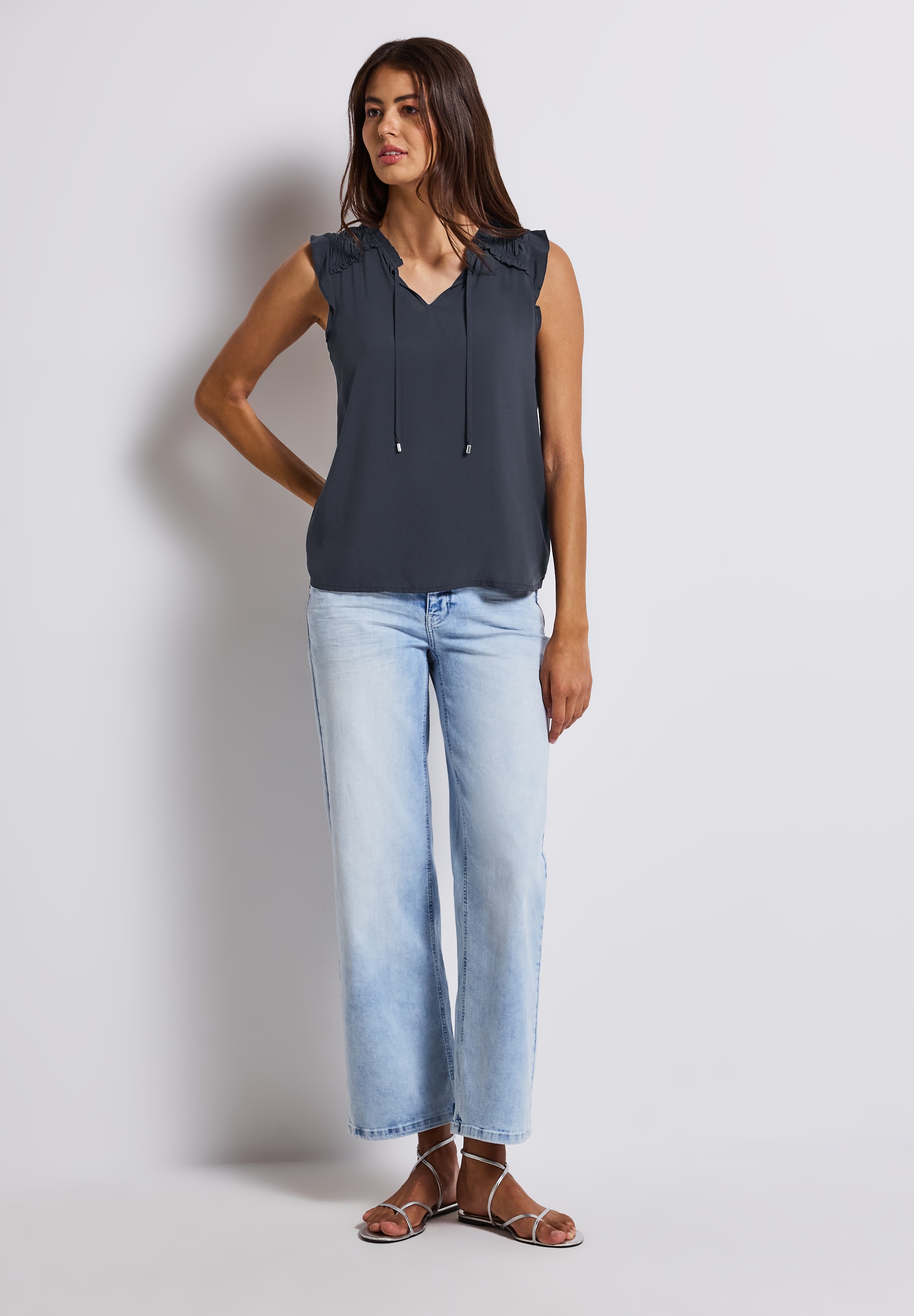 STREET ONE Top chemisier , mit Rüschendetails am Armansatz
