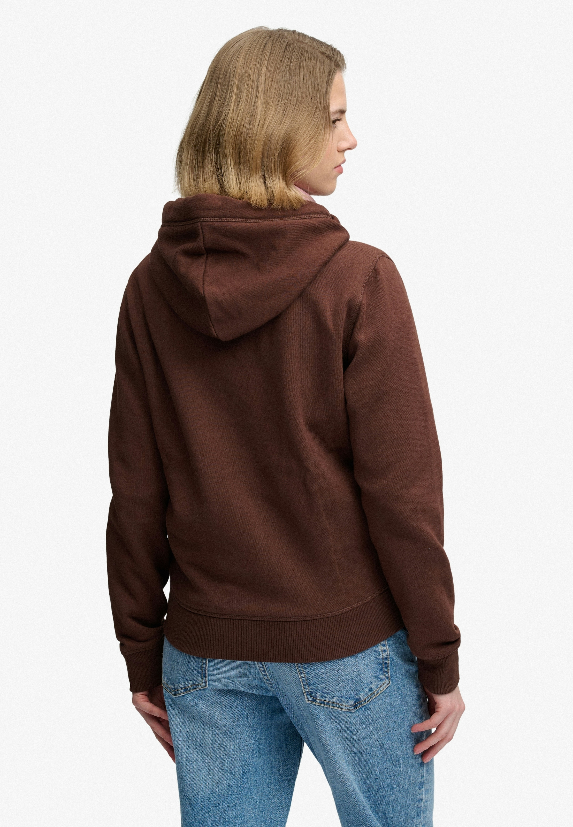 Superdry Sweat à capuche »SIGNATURE EMB ZIPHOOD« mélange coton, coupe décontractée