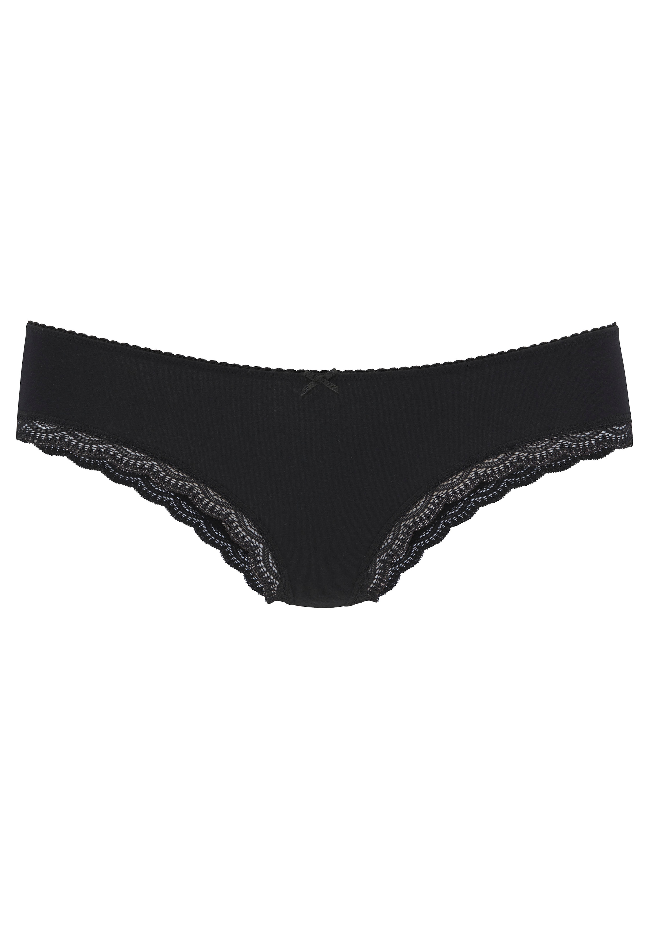 LASCANA Slip brésilien pack de 5,  en coton élastique avec dentelle délicate, avec boîte de rangement