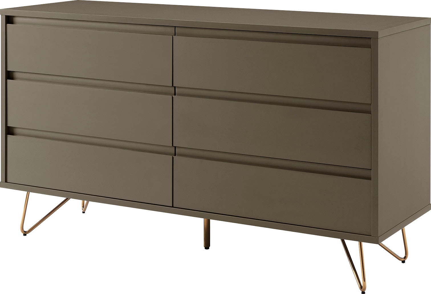 SalesFever Commode »Bolton Design Sideboard mit Stauraum« Haarnadelbeine aus Metall mit Messinglegierung