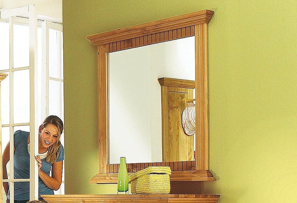 GOODproduct Spiegel »Rustic« Rahmen in Kiefer  massiv, Breite 78 cm, mit Zierfräsungen