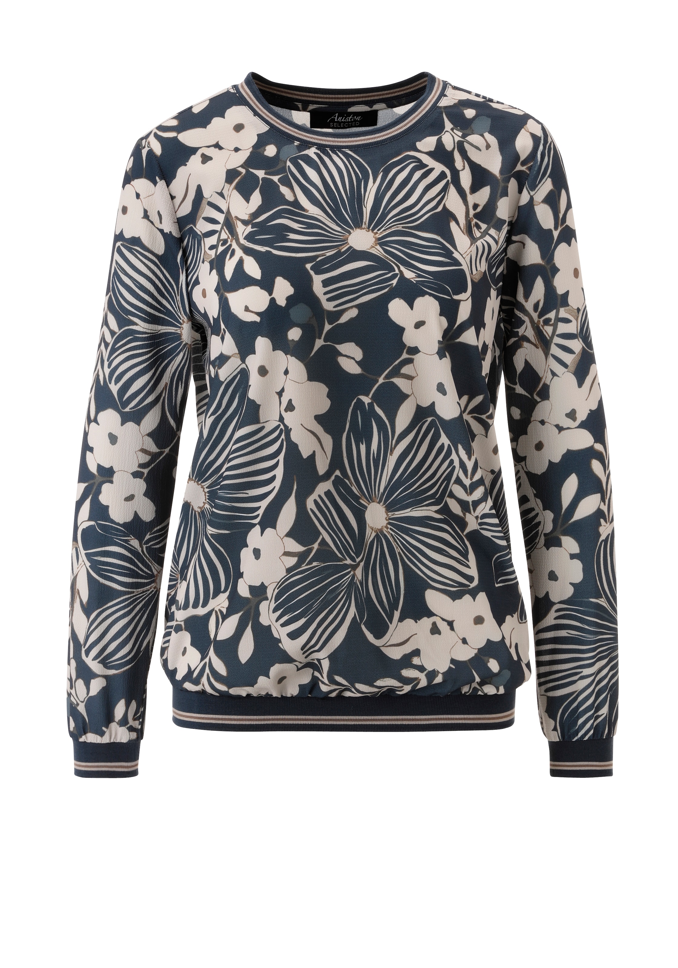 Aniston SELECTED Chemisier à chemise avec bords sportifs et imprimé floral - NOUVELLE COLLECTION