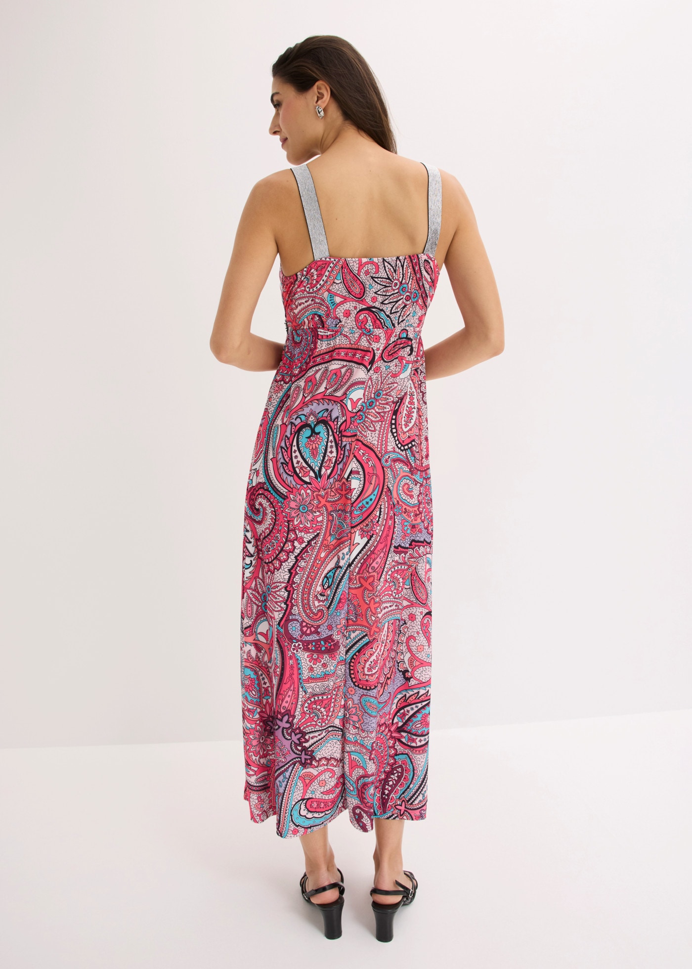 bonprix Maxi robe »Maxikleid mit Applikationen« sans manches, matière élastique, coupe ajustée