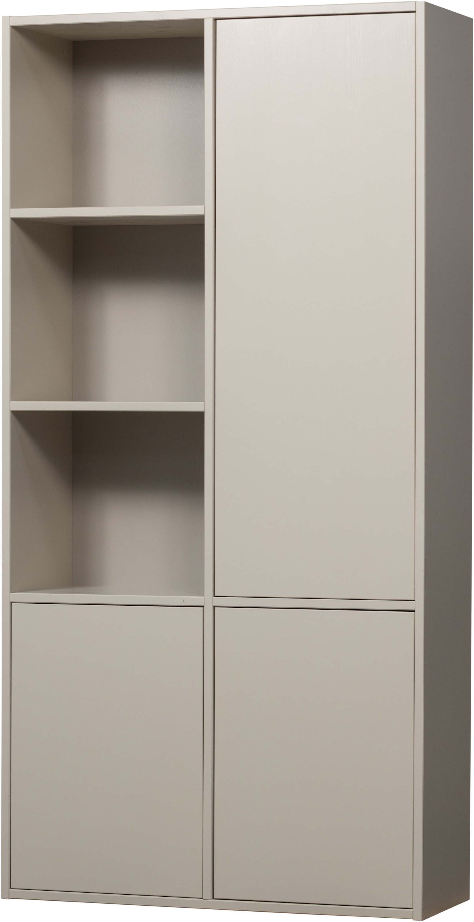 WOOOD Mehrzweckschrank »Meggy Kiefernholz mit Druckmechanismus B 108 x D 40 x H 215 cm« Tragkraft 10 kg pro Boden, sichtbare Maserung, einfach zu montieren