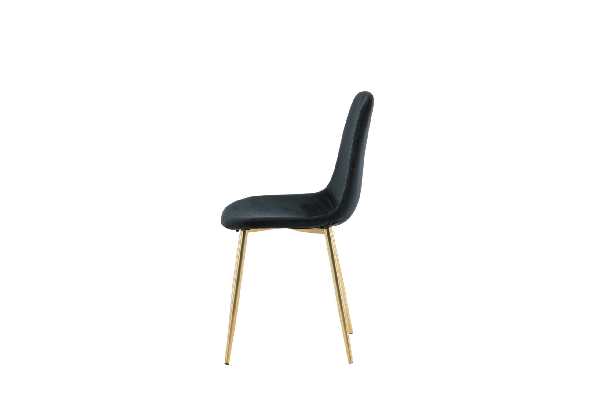 Venture Home Esszimmerstuhl »Polar, 2er-Set Esszimmerstühle in Schwarz-Samt, Messingbeine, 150 kg« () 2 Stk.Polsterstuhl, Samt-Bezug, Metallbeine, abgerundet, edel