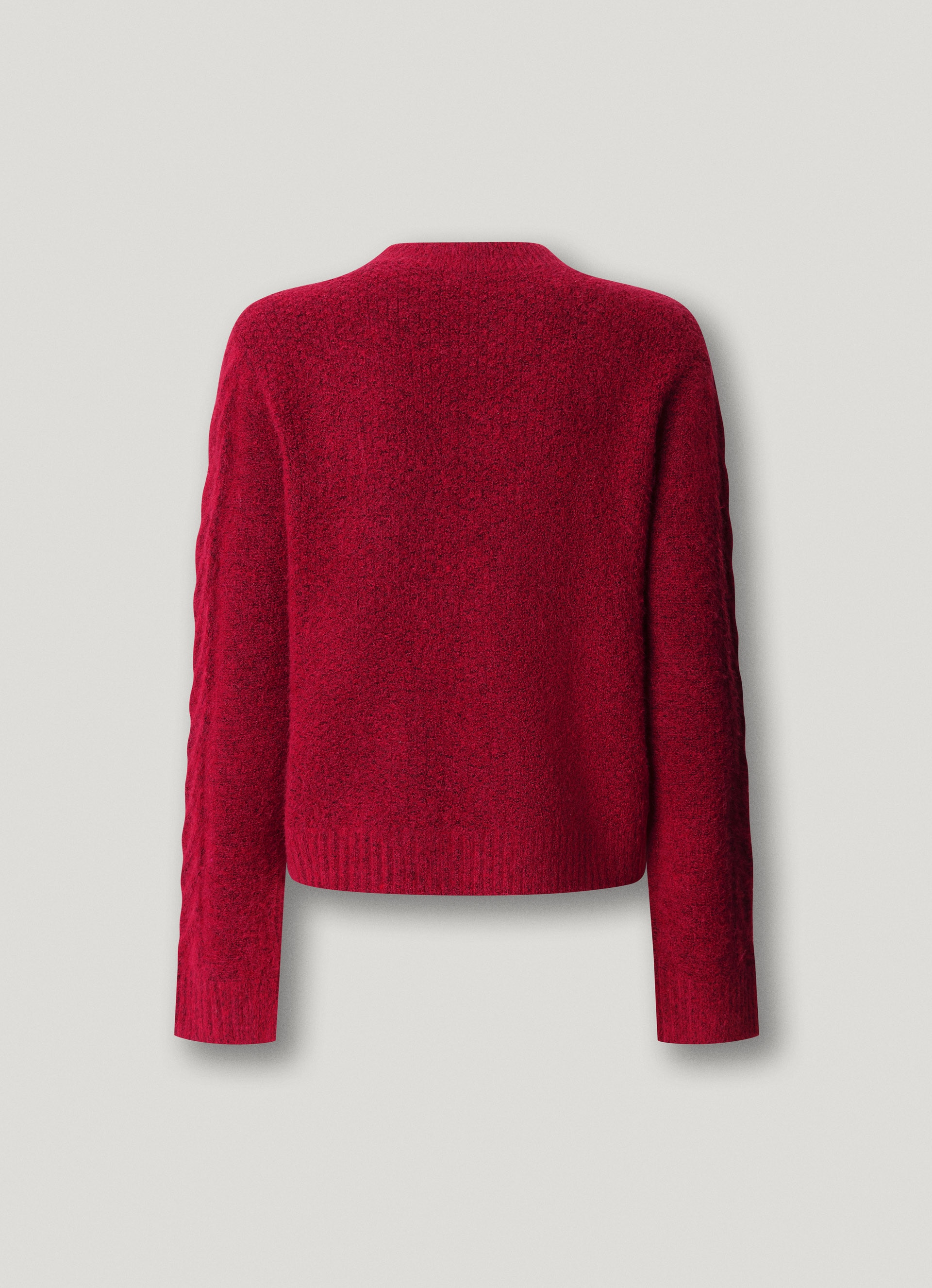 Pepe Jeans Strickpullover mit Zopfmuster und Woll-Anteil